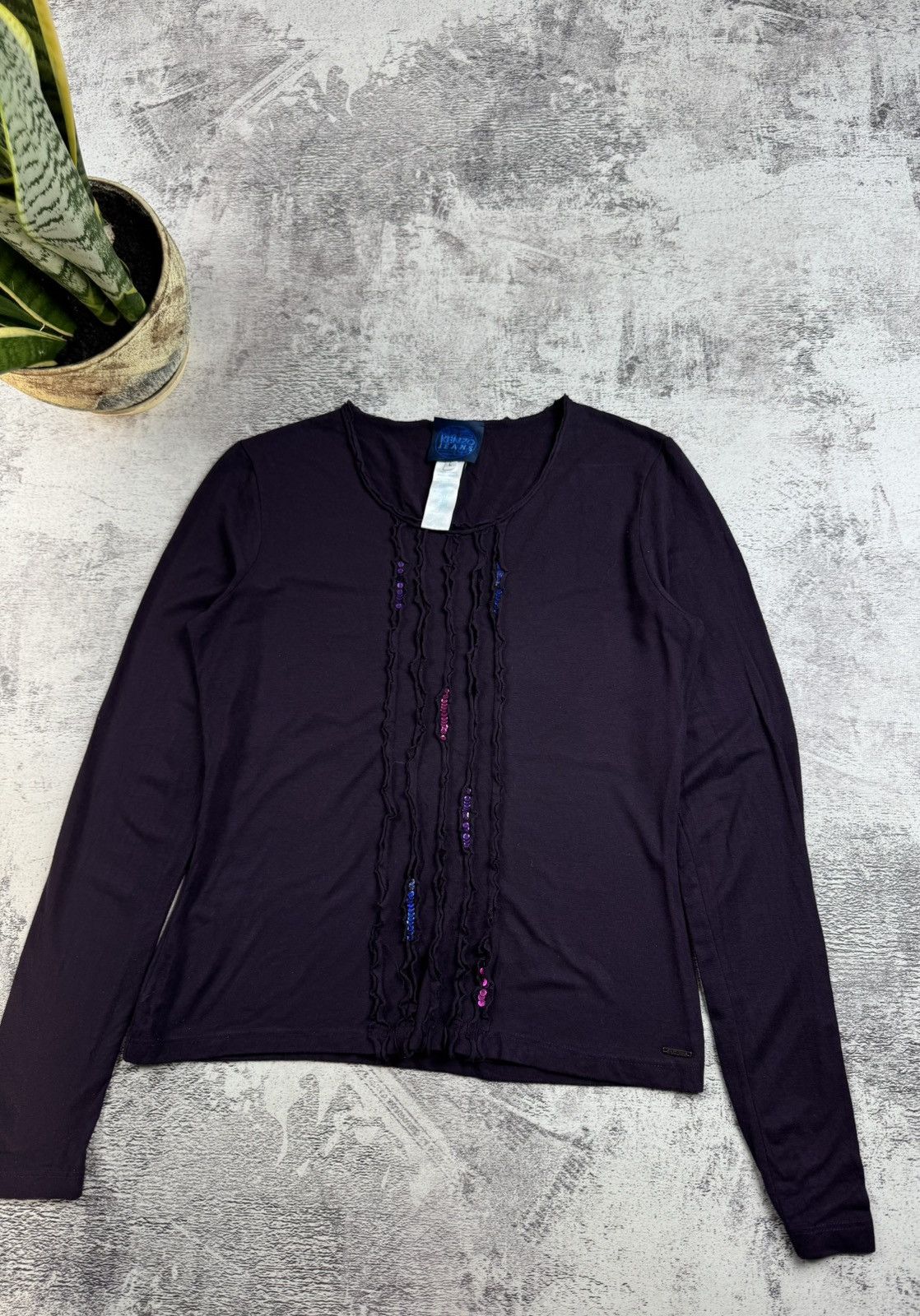Kenzo Kenzo Jeans Women’s L Size Viscose Slim Y2K Longsleeve Jersey T Shirt Tunic Top Size L / US 10 / IT 46 - 3 Thumbnail