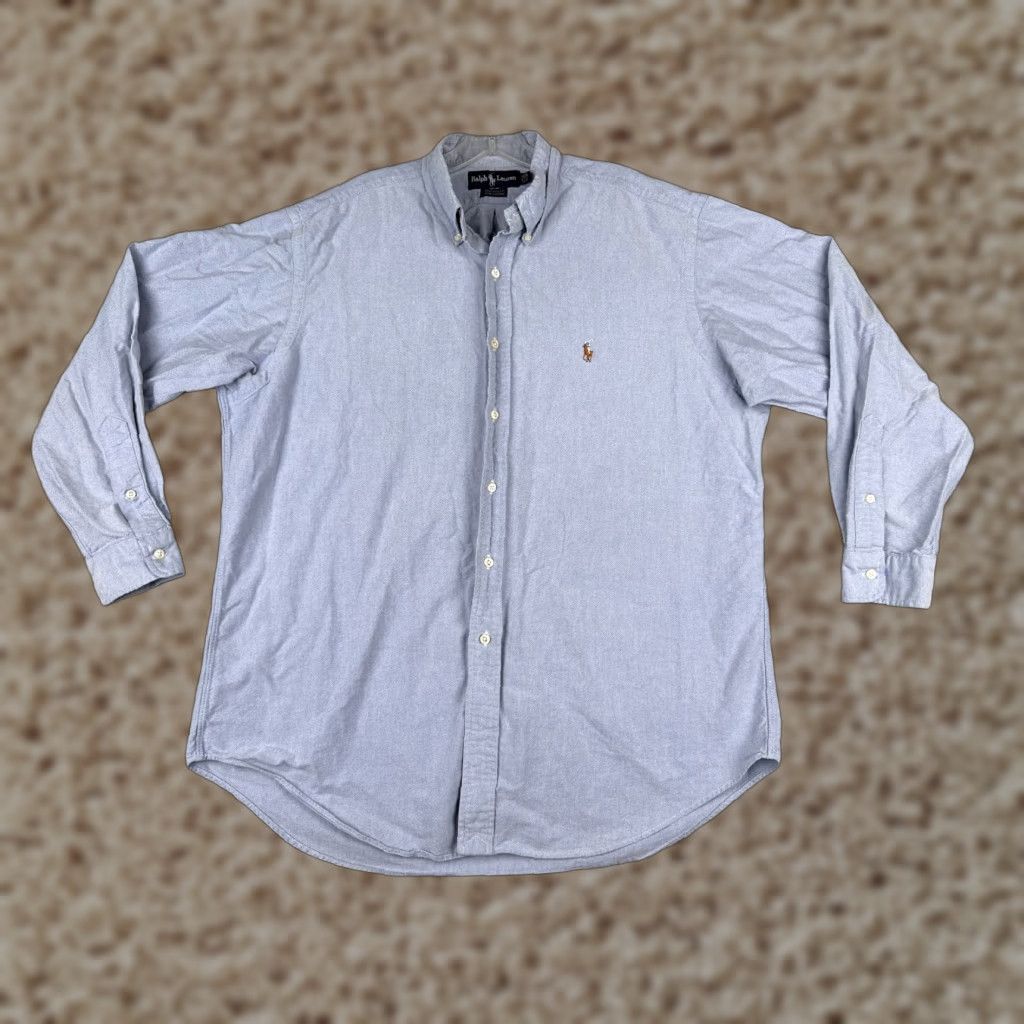 Polo Ralph Lauren VINTAGE Polo Ralph Lauren Shirt Adult 16.5 Blue Yarmouth Cotton Button-Up 34 Casual Workwear Men Mens Size US L / EU 52-54 / 3 - 1 Thumbnail