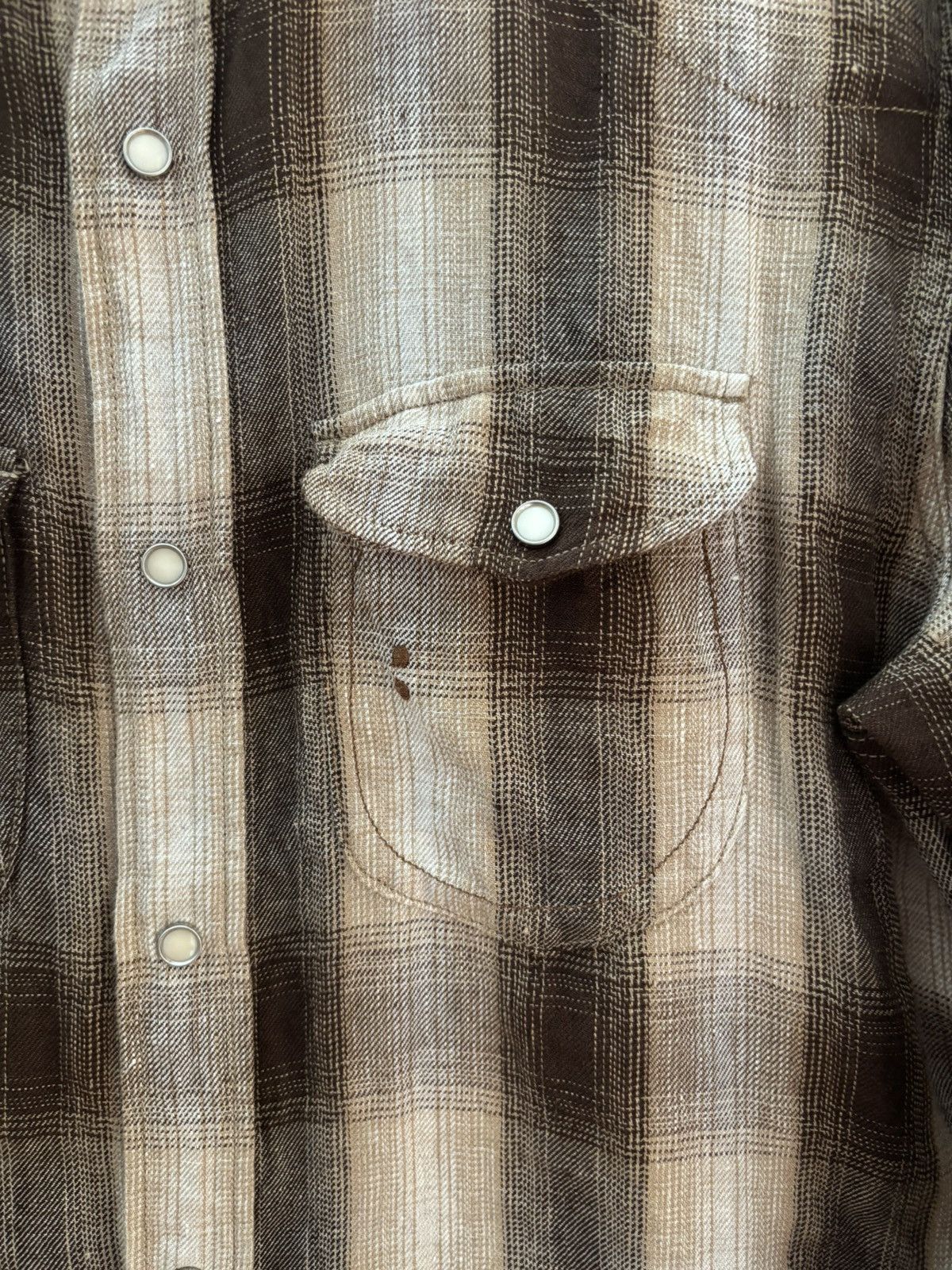 45rpm 45R linen shadow check eastern shirt size 4 Size US M / EU 48-50 / 2 - 4 Thumbnail