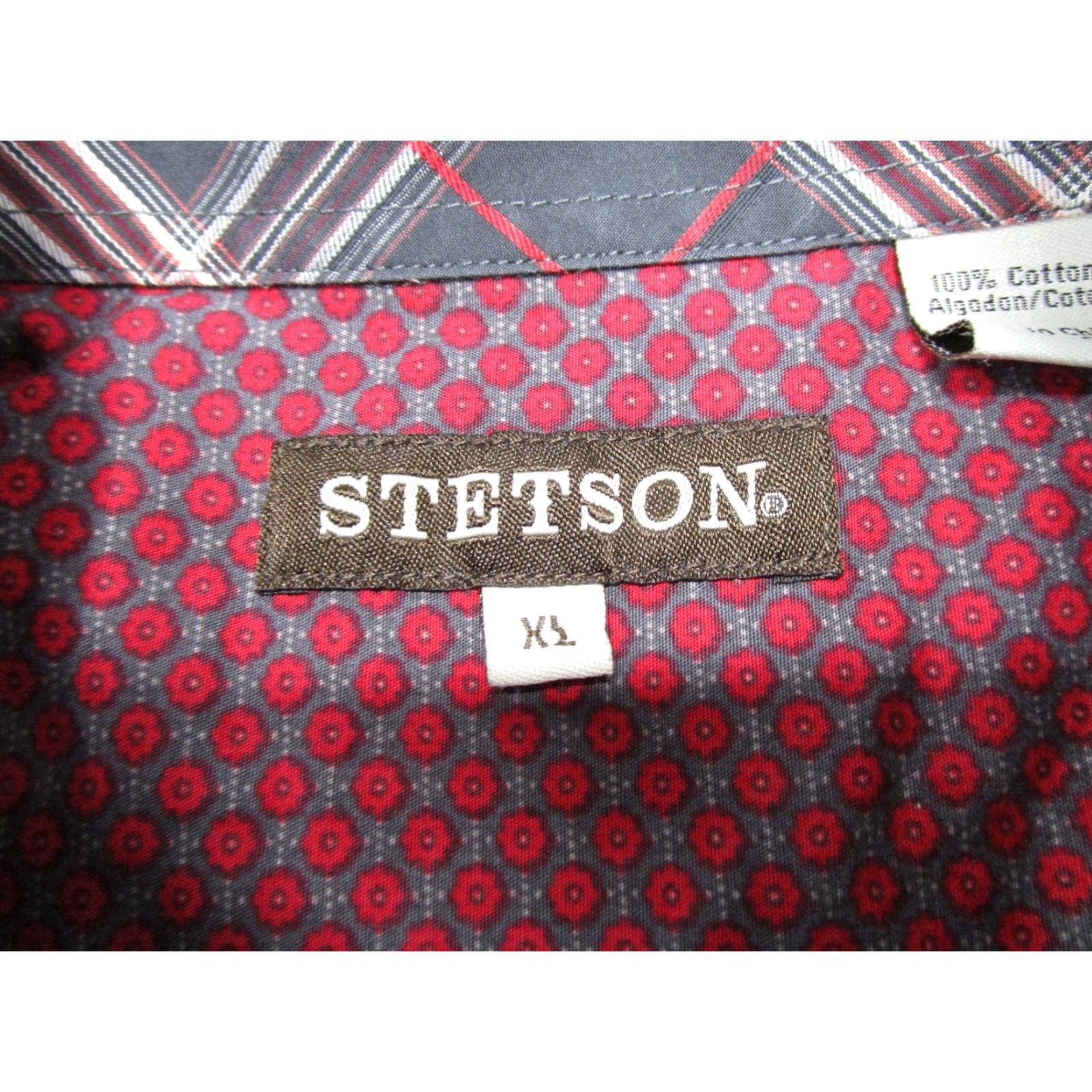 Stetson Stetson Shirt Mens XL Red Floral Western Wear Button Up Cowboy Casual Size US XL / EU 56 / 4 - 2 Thumbnail