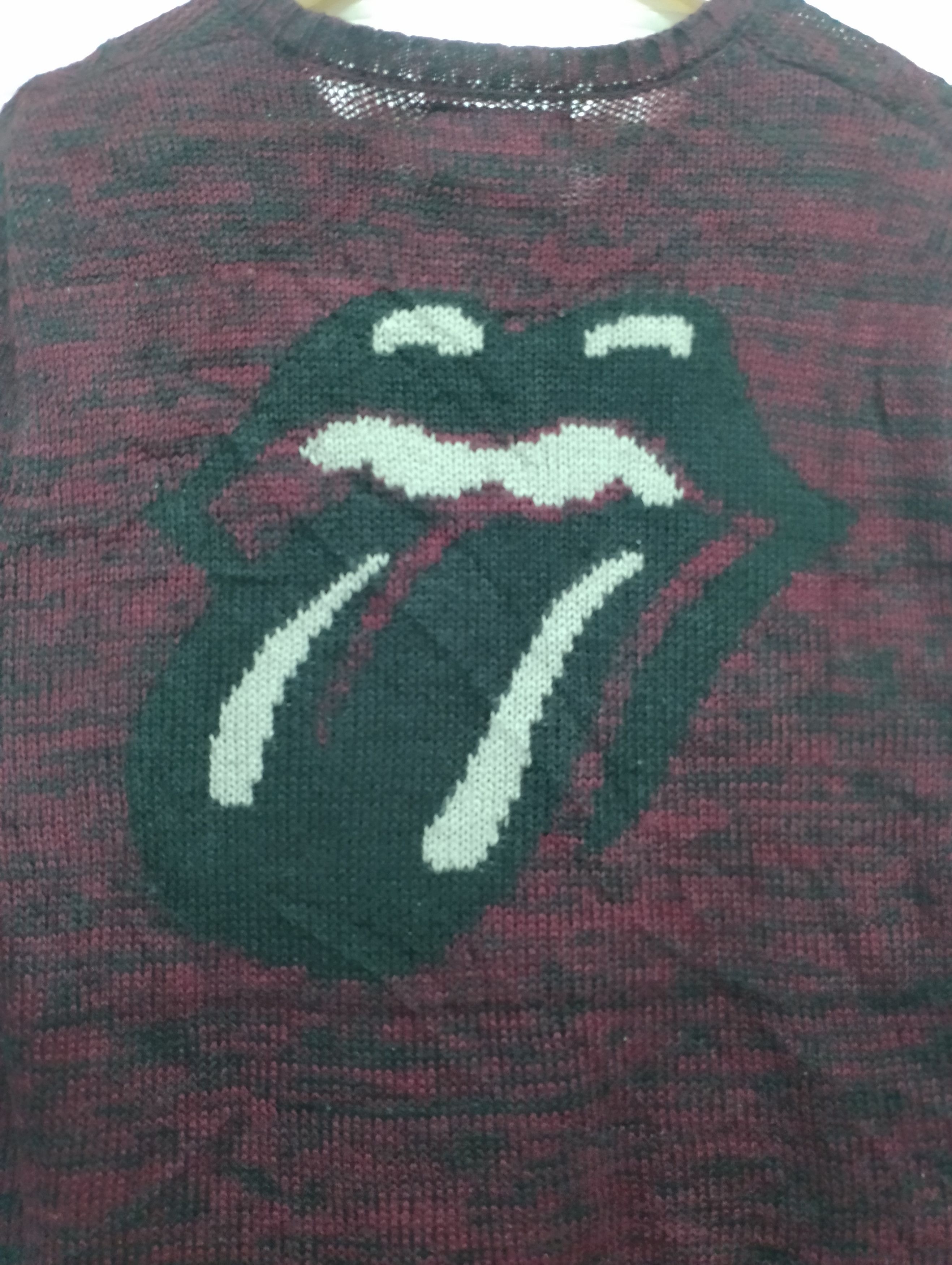 Band Tees ROLLING STONES Cable Knitwear Backhit Big Logo Size US L / EU 52-54 / 3 - 7 Thumbnail