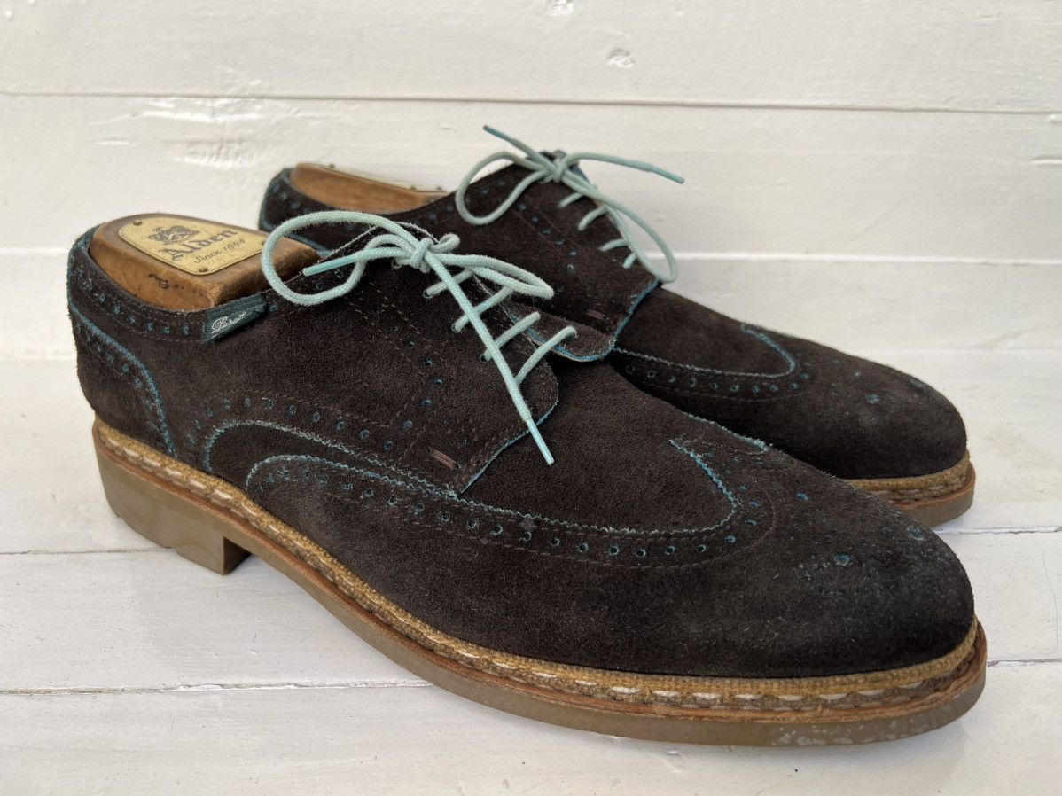 Paraboot Paraboot Men’s Brown Suede Wingtip Oxfords Brogue Size US 8.5 / EU 41-42 - 3 Thumbnail
