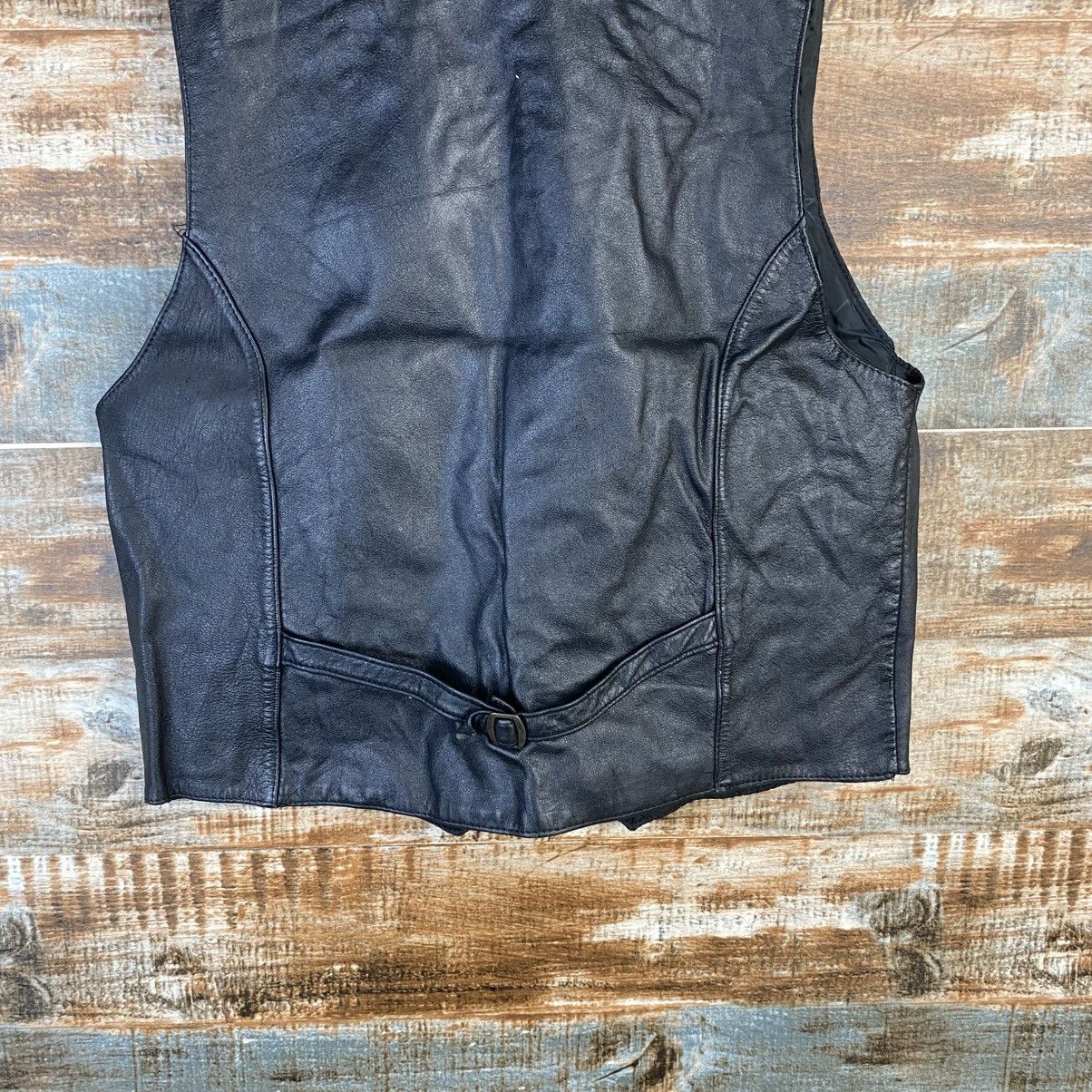 Genuine Leather DL Vedunci Black Leather vintage Vest #C1137 Size M / US 6-8 / IT 42-44 - 15 Thumbnail