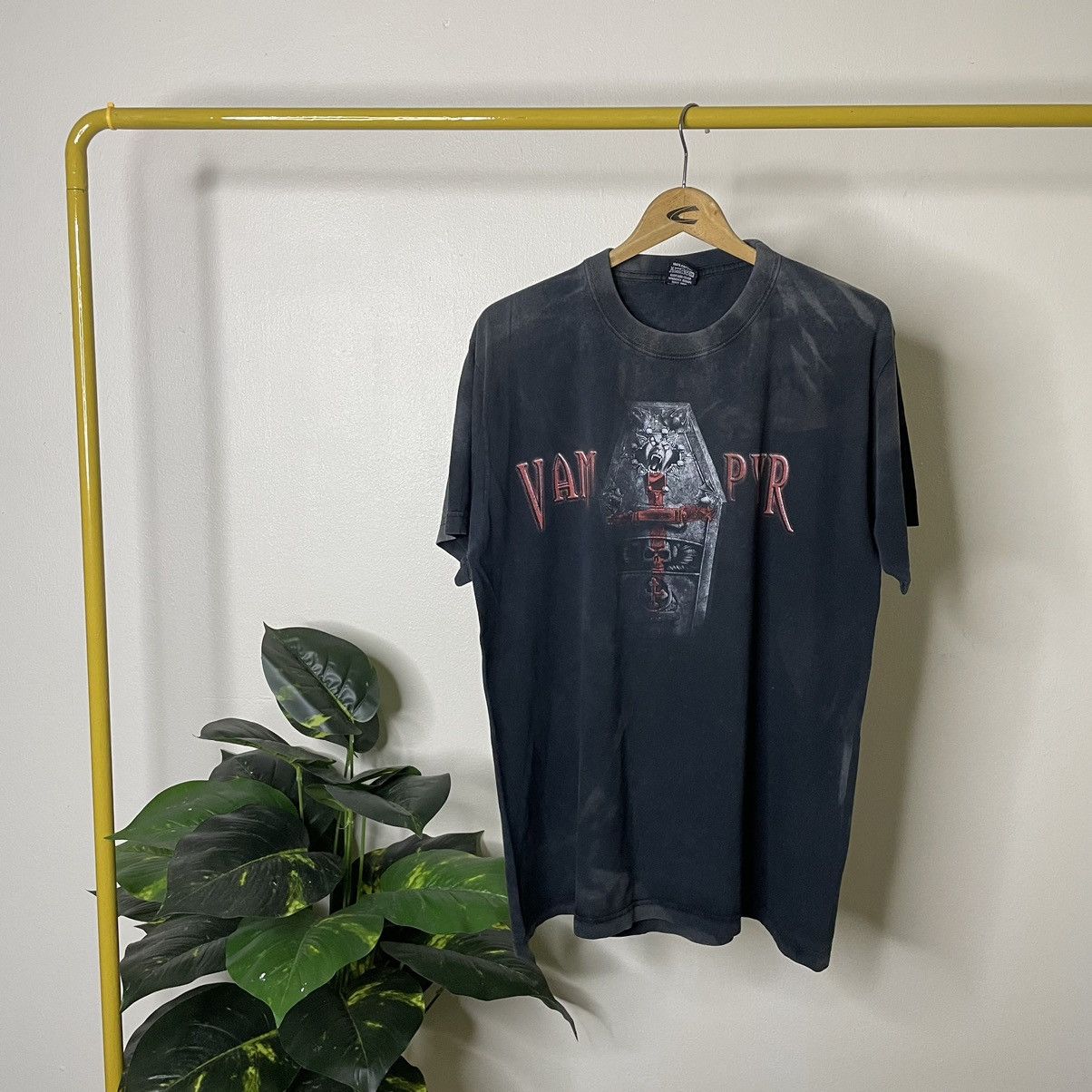 Band Tees × Vintage Vintage 1990s Vampyr Germany Heavy Metal Band Sunfaded Tee Size US L / EU 52-54 / 3 - 5 Thumbnail