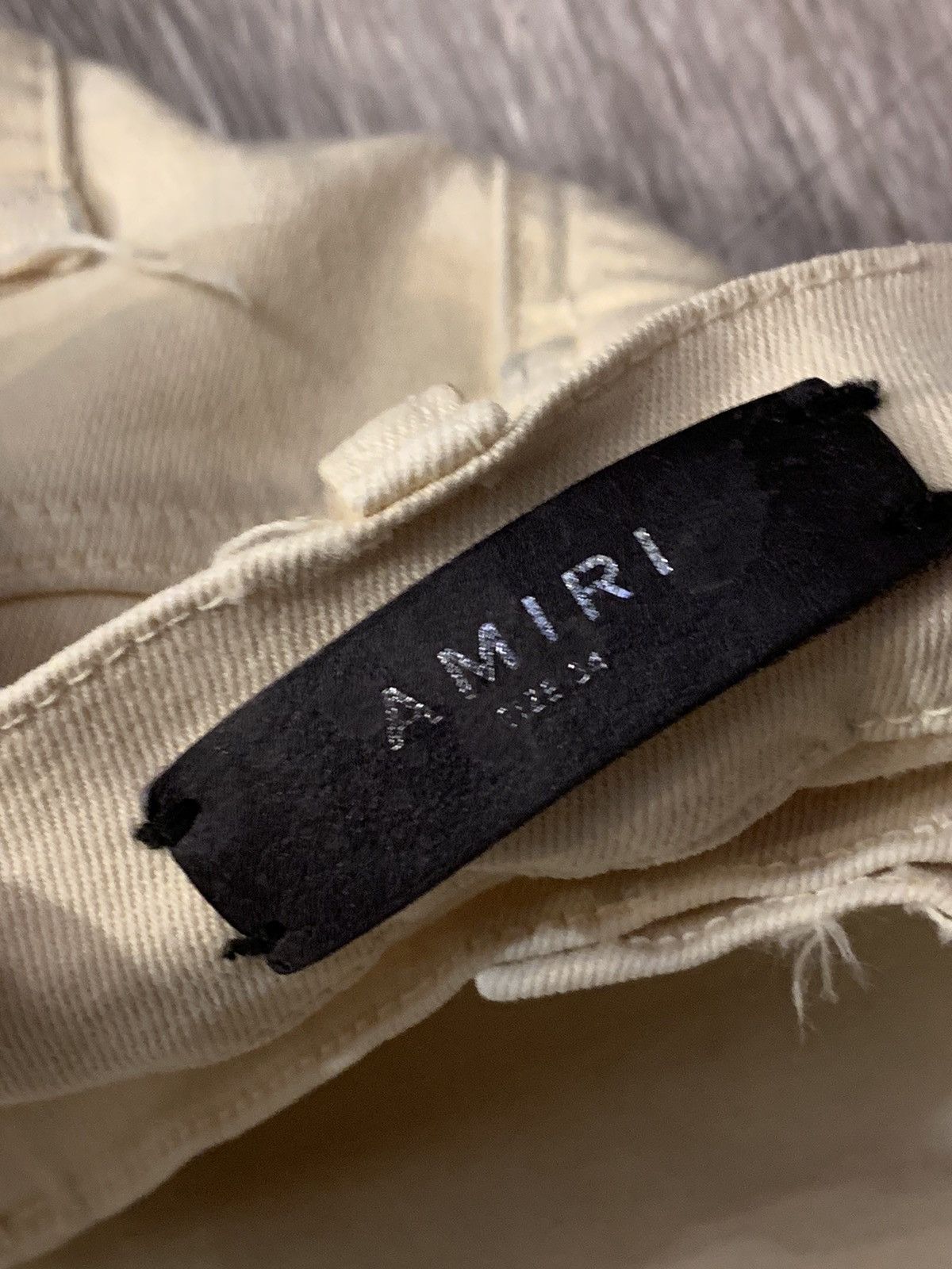 Amiri Cream Amiri MX1 Ripped Patch Style Cream Denim W34 Size US 34 / EU 50 - 19 Thumbnail