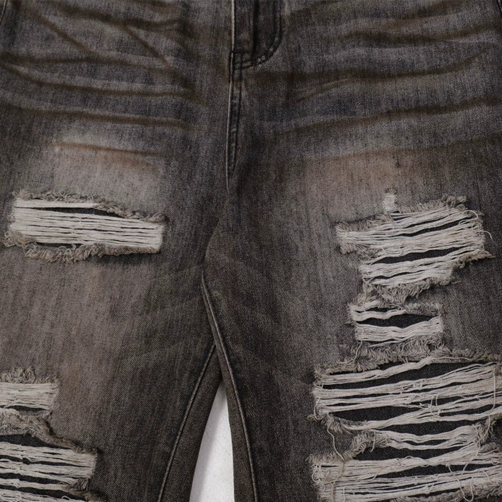 Vintage Men's ripped washed distressed loose bootcut jeans Size US 32 / EU 48 - 3 Thumbnail