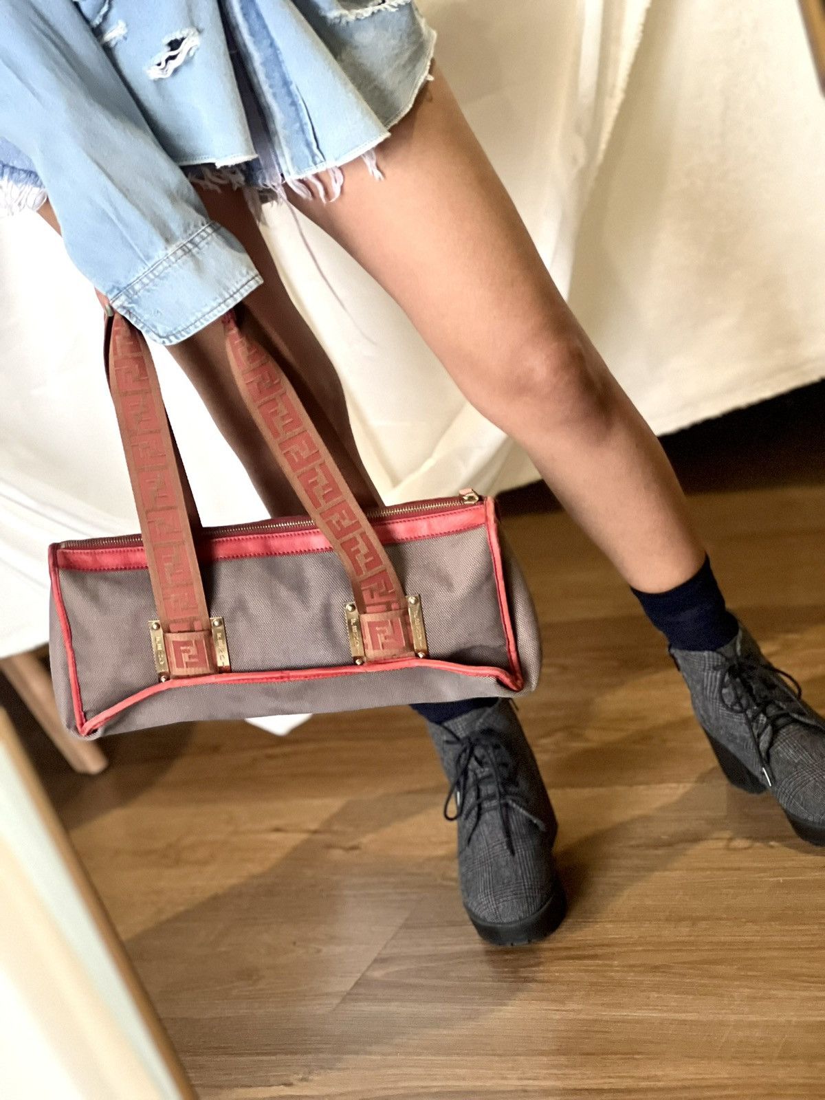 Fendi Fendi Zucca Canvas Tote – Red Trim Edition Size ONE SIZE - 18 Thumbnail