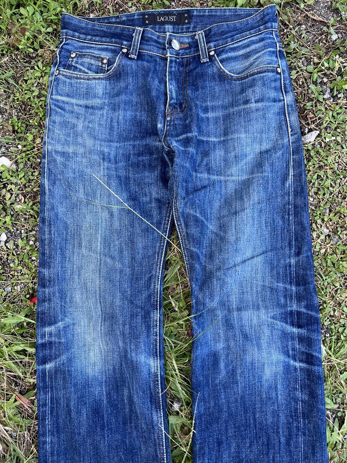 Japanese Brand VTG LAGUST DISTRESSED SELVEDGE JEANS VERY RARE Size US 30 / EU 46 - 4 Thumbnail