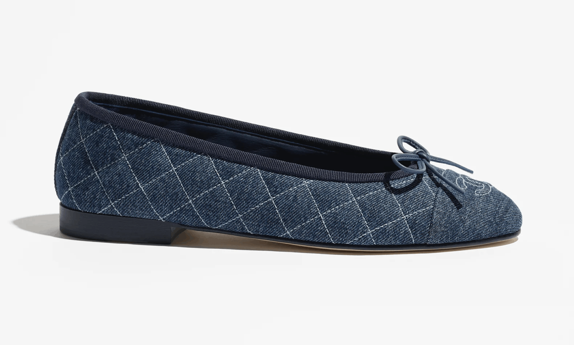 Chanel Chanel 26P Denim Quilted CC Logo Ballet Ballerina Flat 41.5 Size US 11.5 / IT 41.5 - 3 Thumbnail