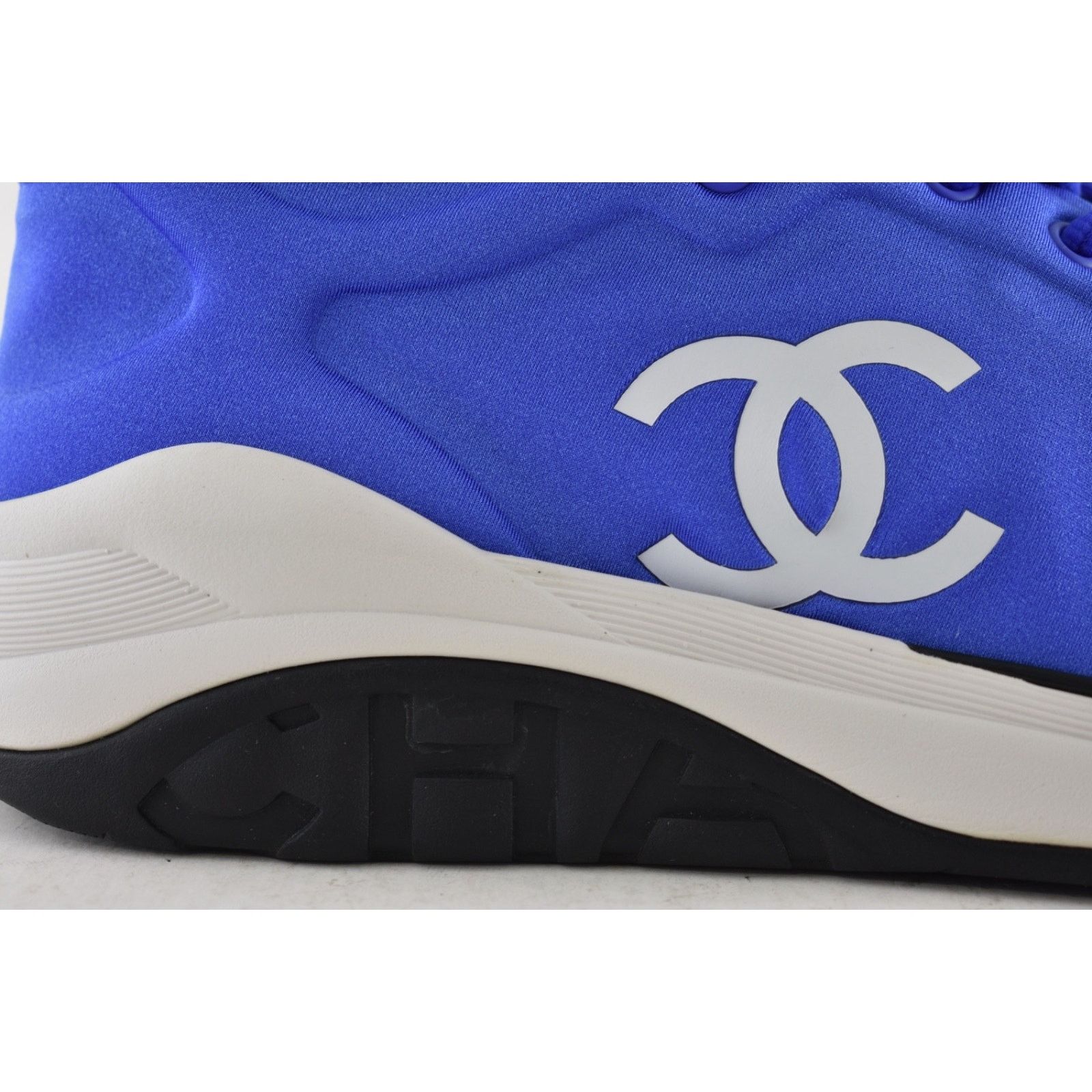 Chanel Chanel Men 19P Blue Lycra White Black CC Logo Lace Low Size US 11 / EU 44 - 3 Thumbnail