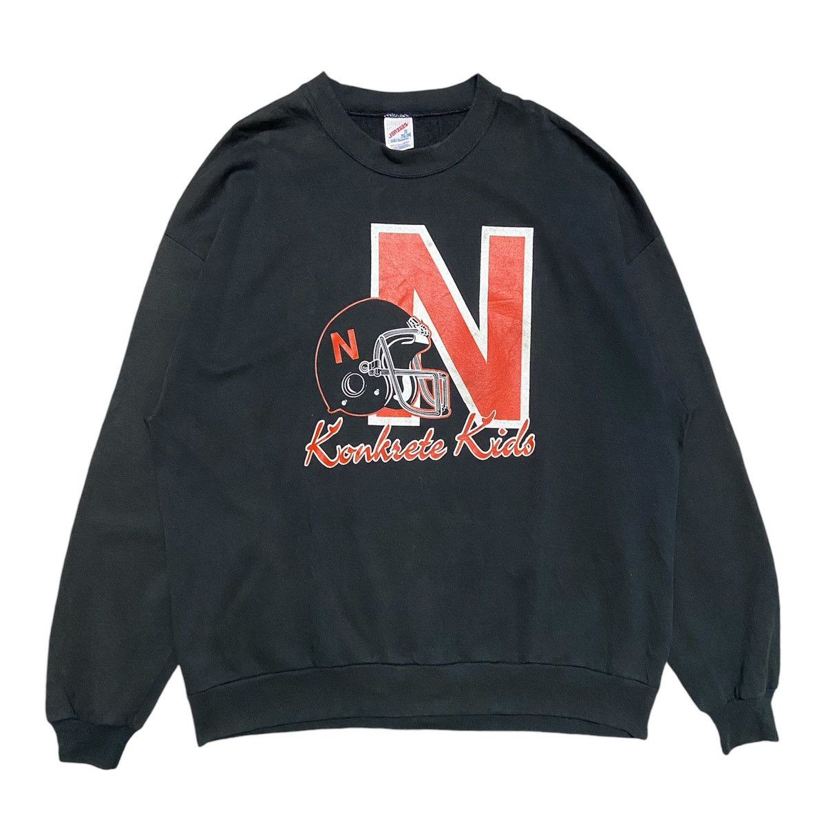 Crown Northampton × Jerzees × Vintage Vintage 90s Northampton Konkrete Kids Sweatshirt Size US XL / EU 56 / 4 - 1 Thumbnail