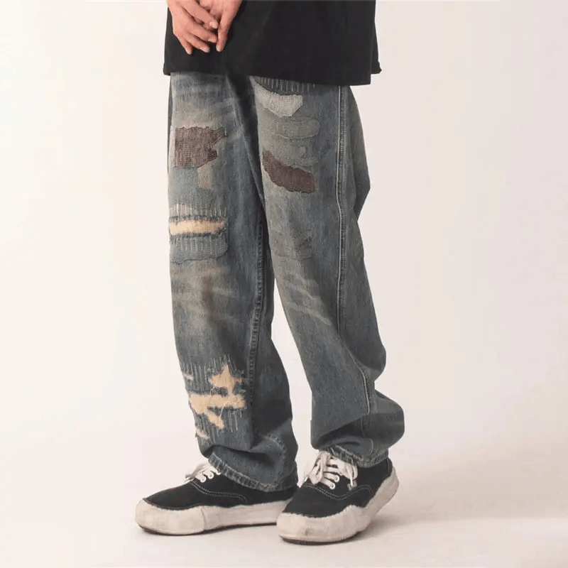 Jean Patchwork Baggy Jeans Size US 28 / EU 44 - 2 Thumbnail