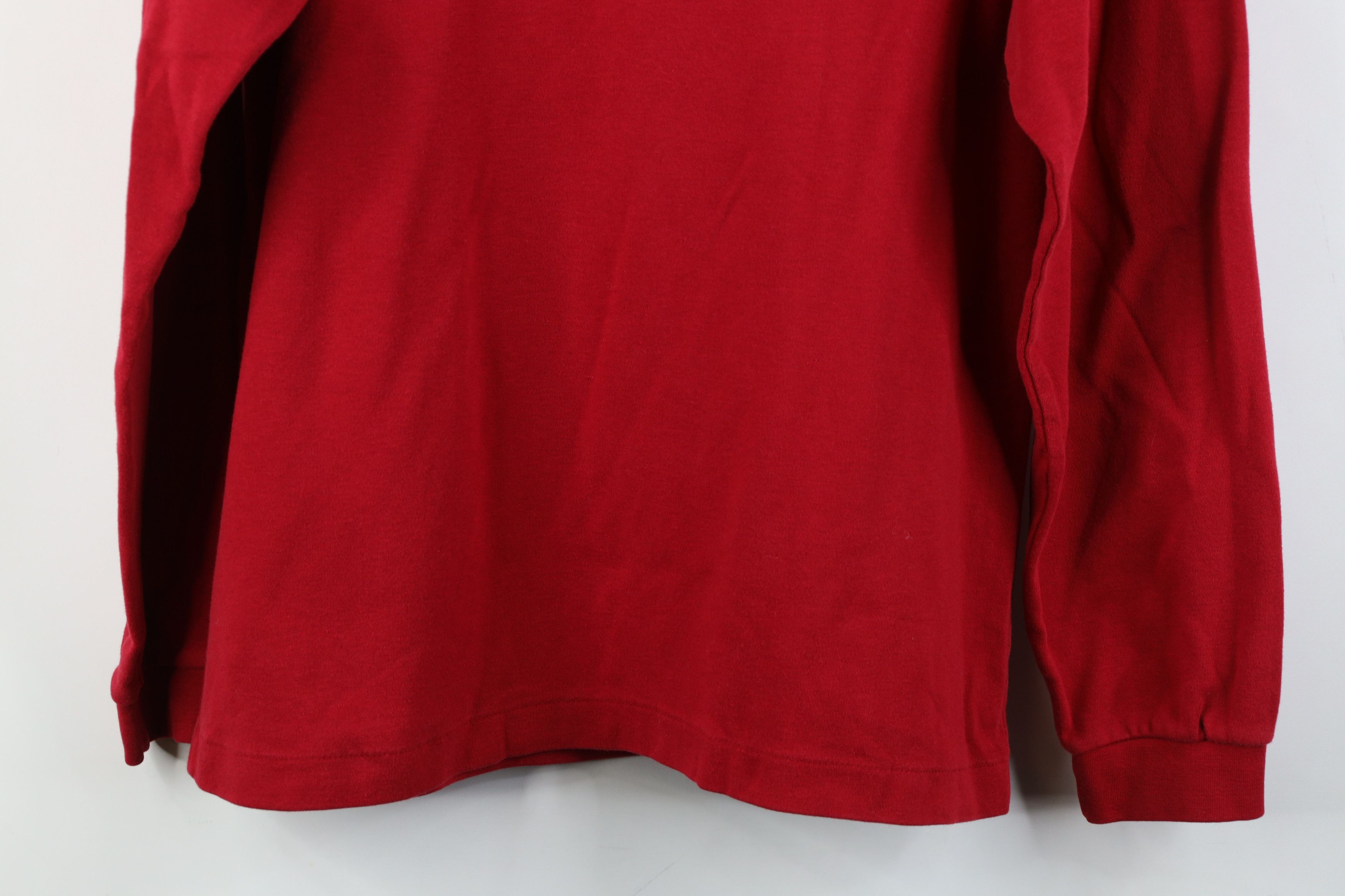 L.L. Bean Vintage 90s LL Bean Mock Neck Long Sleeve T-Shirt Red USA Size US M / EU 48-50 / 2 - 12 Thumbnail