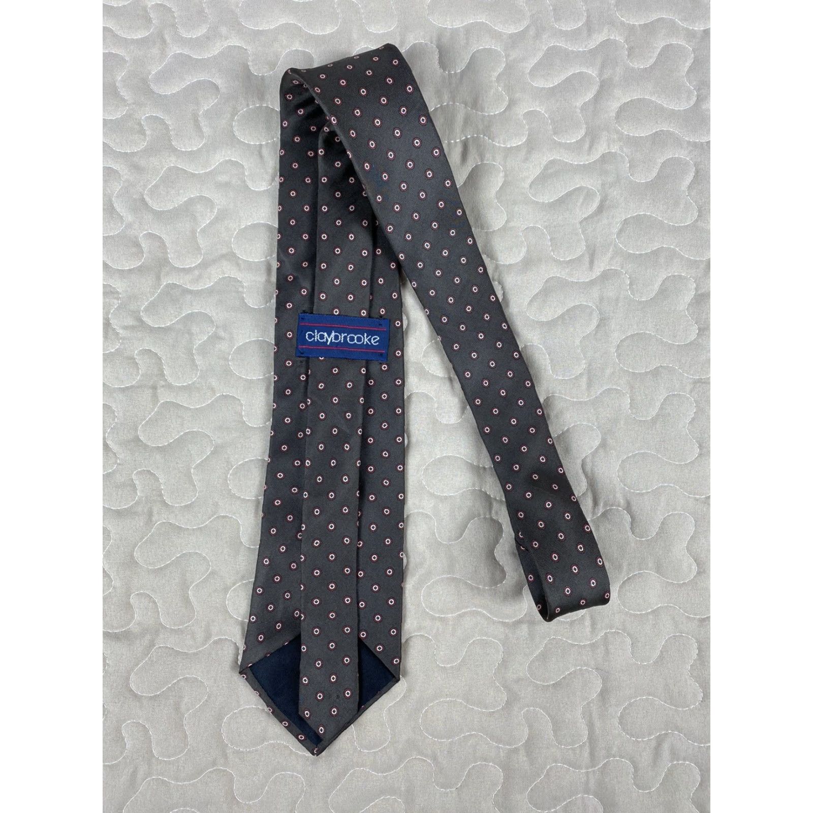 Vintage VINTAGE Claybrooke Men Neck Tie Brown Polka Dot 54.5x3.25 Tie Mens Brown Polka Dot Size ONE SIZE - 4 Thumbnail