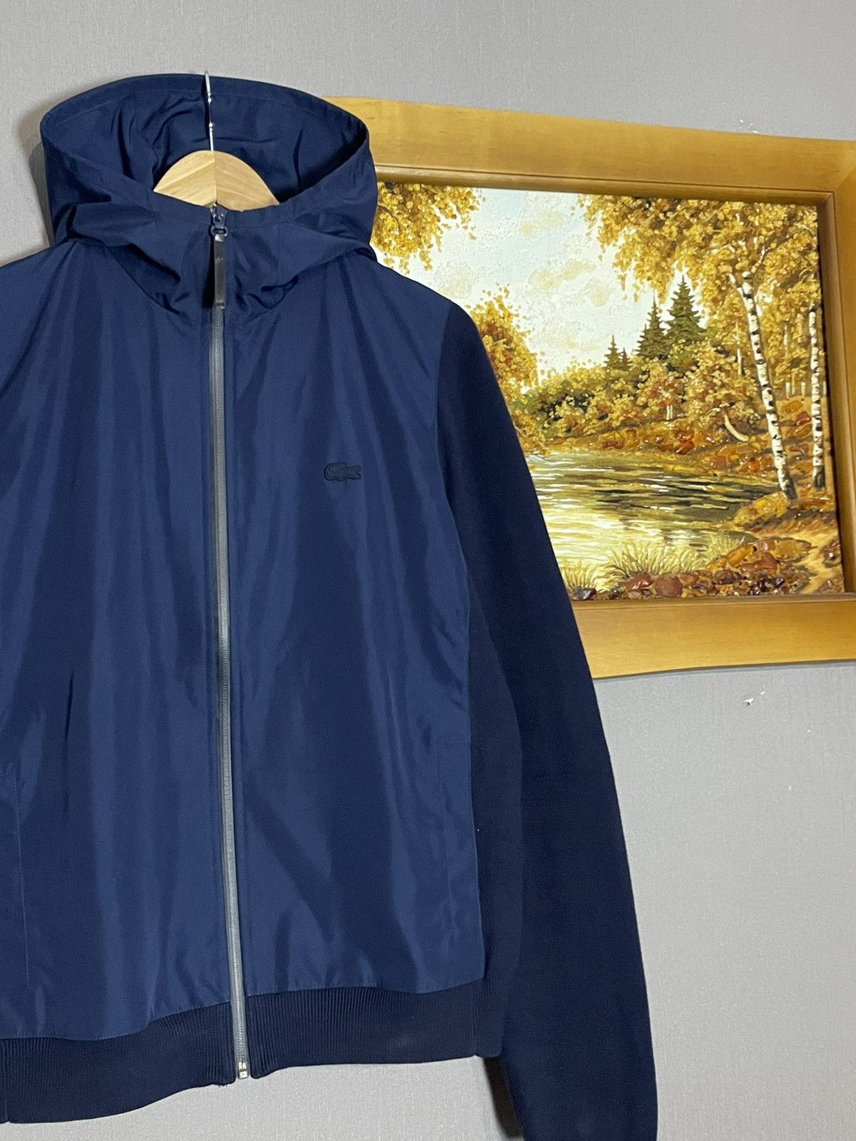 Lacoste Lacoste Nylon Light Hoodie Jacket Navy Zip Up RRP 280$ Size US M / EU 48-50 / 2 - 5 Thumbnail