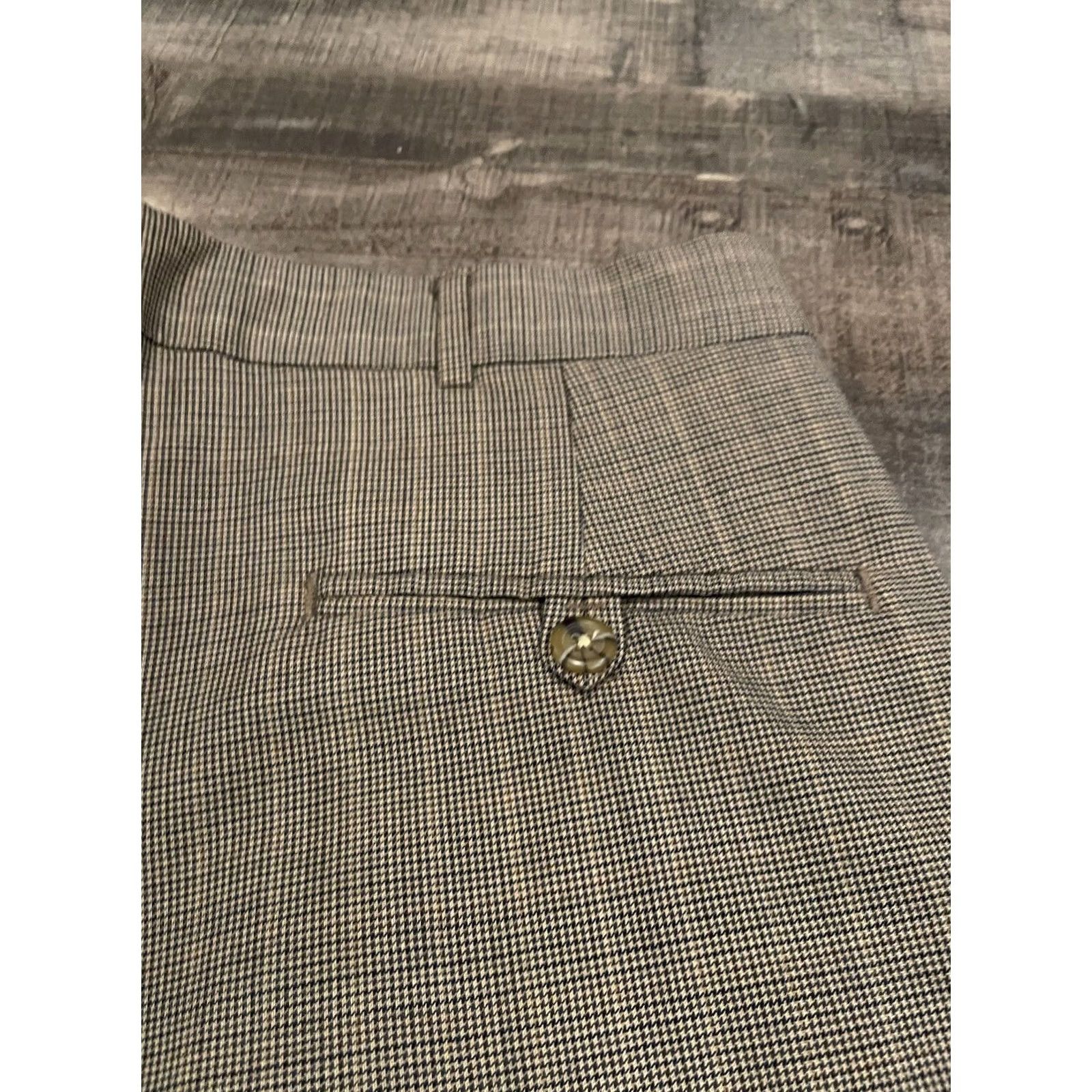 Tommy Hilfiger VINTAGE Tommy Hilfiger Pants Mens Wide-Leg Wool Chino 90s 34x32 Brown/Cuffed Inseam 31in Size US 34 / EU 50 - 6 Thumbnail