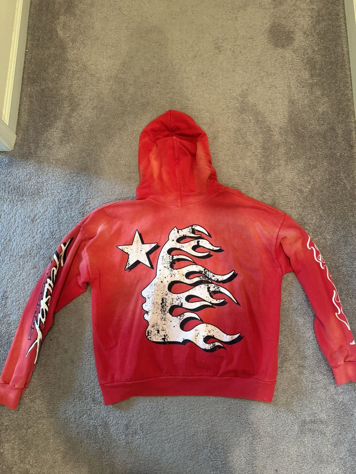 HELLSTAR Hellstar Records Hoodie Red Size US M / EU 48-50 / 2 - 2 Thumbnail