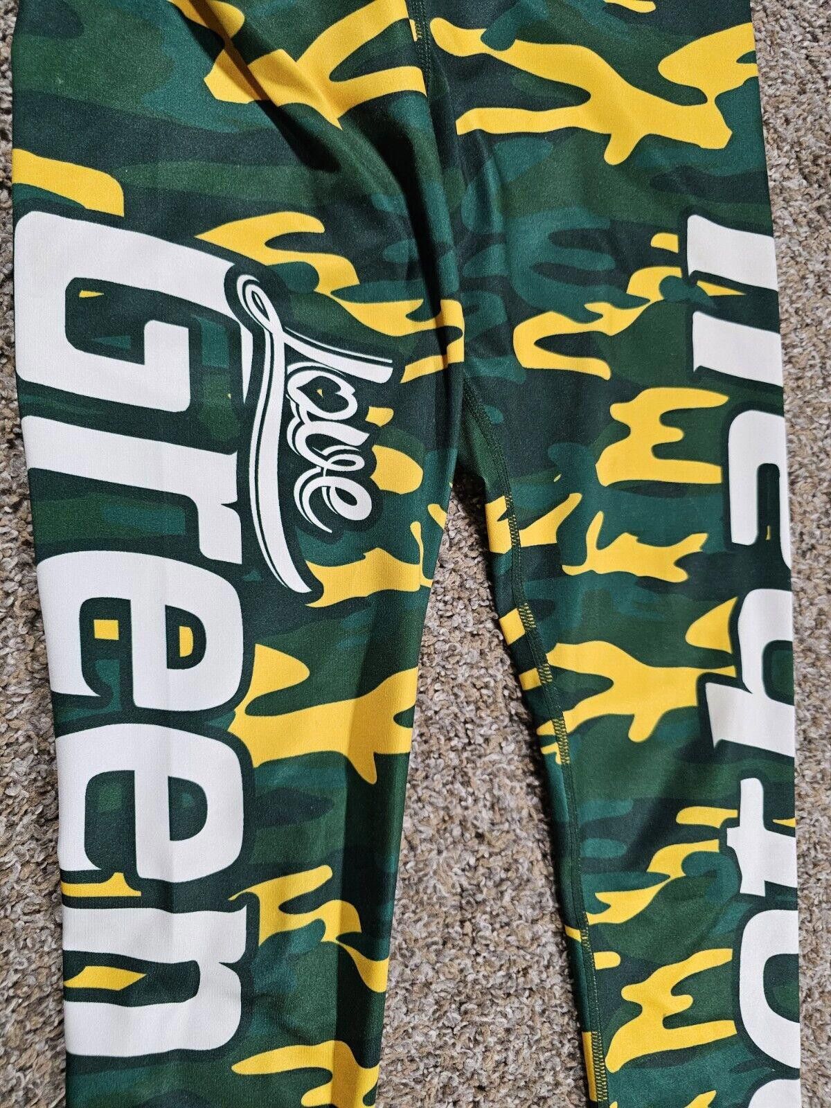 Designer Xlusion NFL LOVE Green Bay Packers Camo Women's Leggings S Size ONE SIZE - 4 Thumbnail