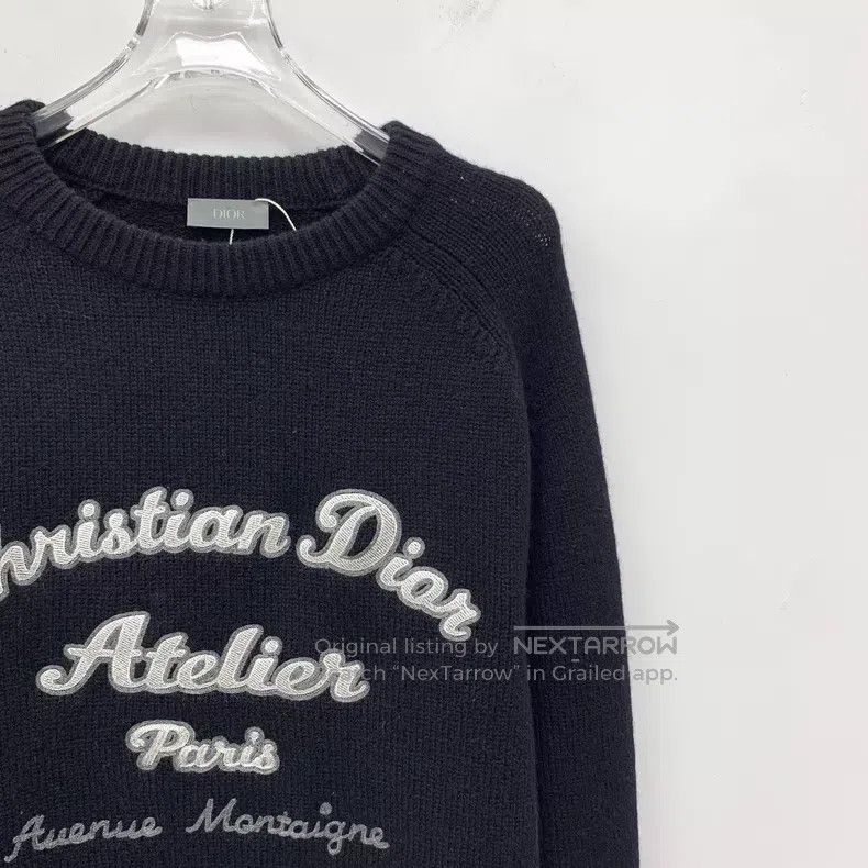 Dior Dior Black logo letter embroidery wool round neck long-sle Size US XL / EU 56 / 4 - 3 Thumbnail