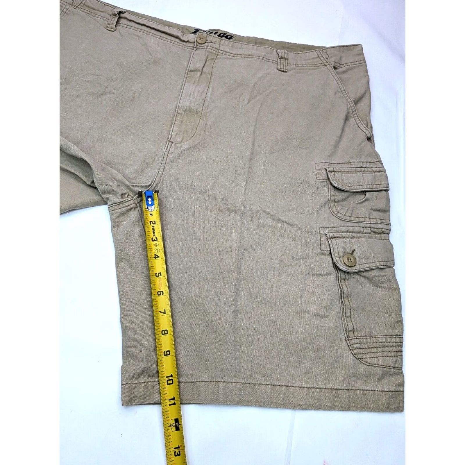 Vintage PLUGG Cargo Shorts Men 48 Beige Cotton Multi-Pocket Inseam 12 in Utility Hiking Pocketed Shorts Regular Mens Size US 32 / EU 48 - 3 Thumbnail