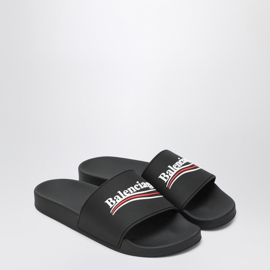 Balenciaga o1d2blof0226 Rubber Slides Slippers in Black Size US 10 / EU 43 - 1 Thumbnail