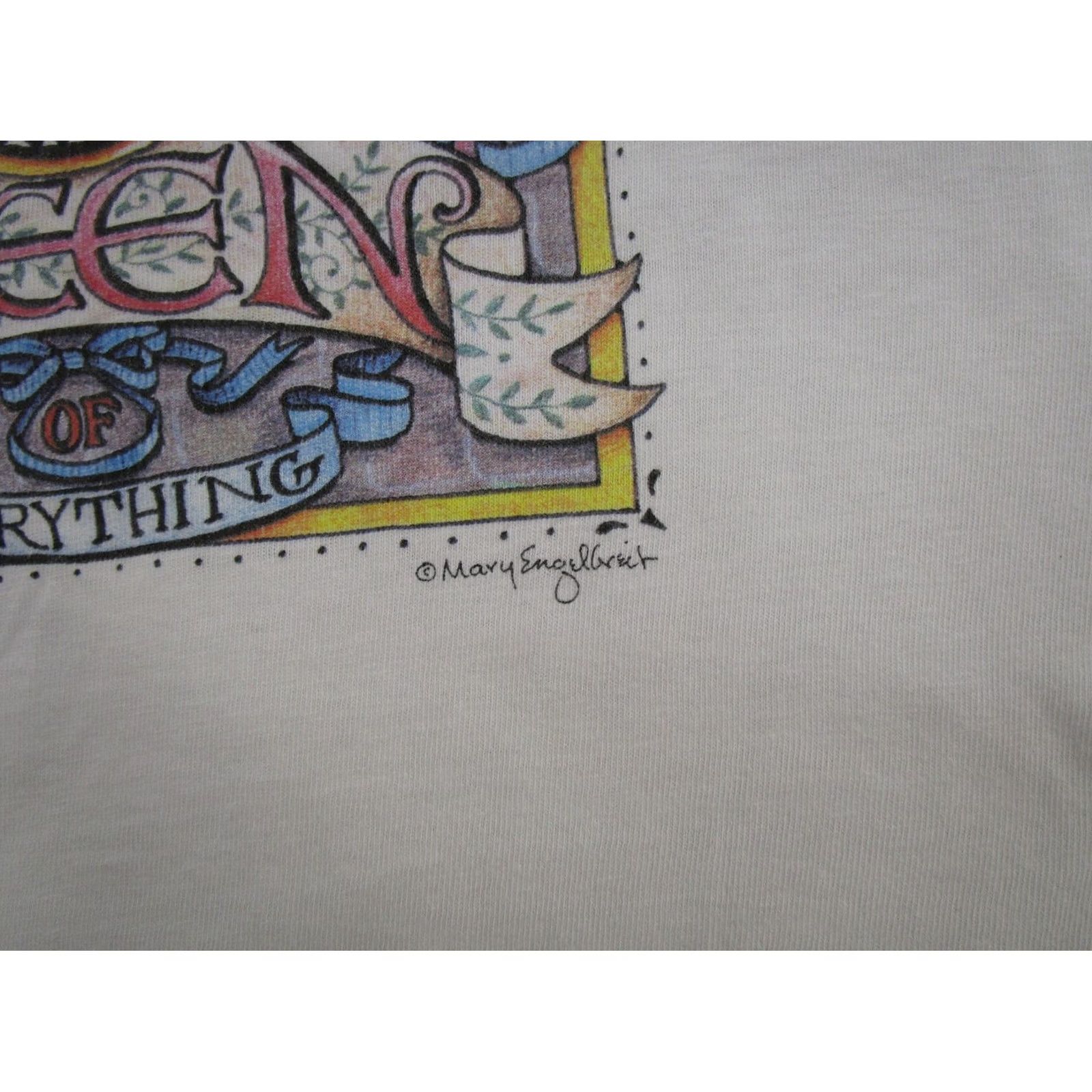 Stafford VINTAGE 90s The Queen Of Everything Mary Engelbreit Single Stitch Tee SZ L Read Size US L / EU 52-54 / 3 - 3 Thumbnail