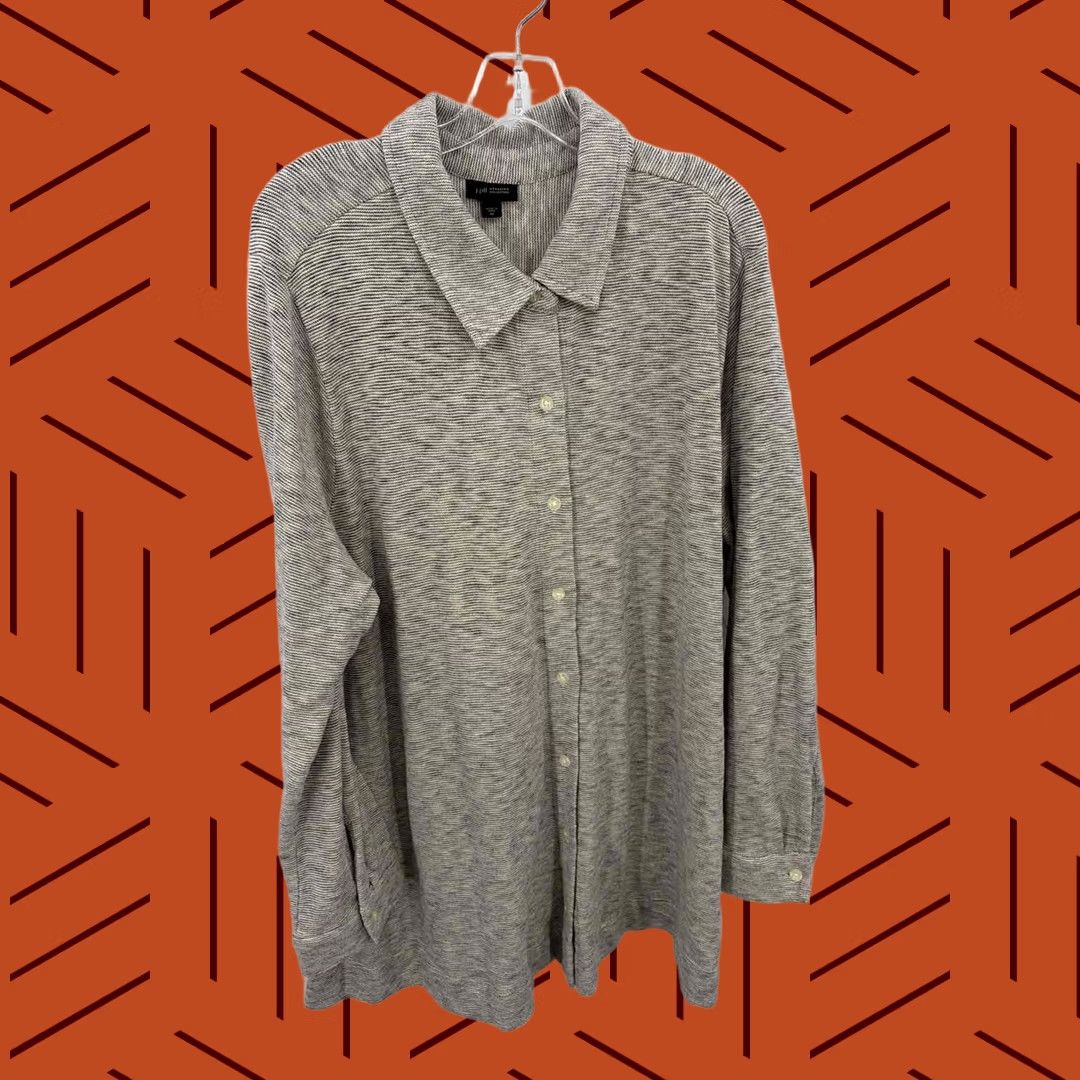 Vintage J Jill Grey Button Down Size 3X Size XXL / US 16-18 / IT 52-54 - 1 Thumbnail