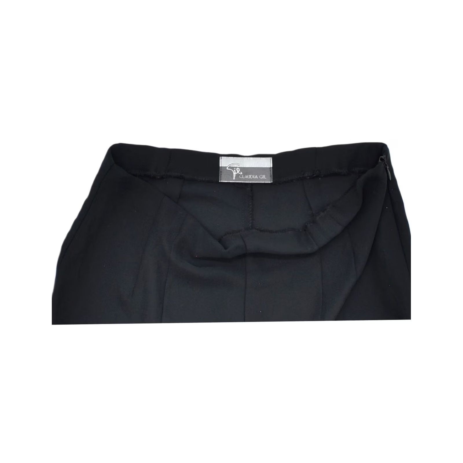 Vintage VINTAGE Womens Trousers W26 L29 Black Acrylic Casual Straight Size 26" / US 2 / IT 38 - 3 Thumbnail