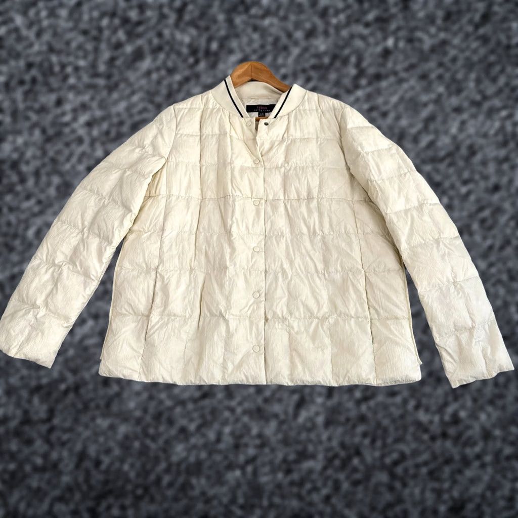 Trina Turk Trina Turk Puffer Jacket Beige Women's L Down Long Sleeve Pockets Size L / US 10 / IT 46 - 1 Thumbnail