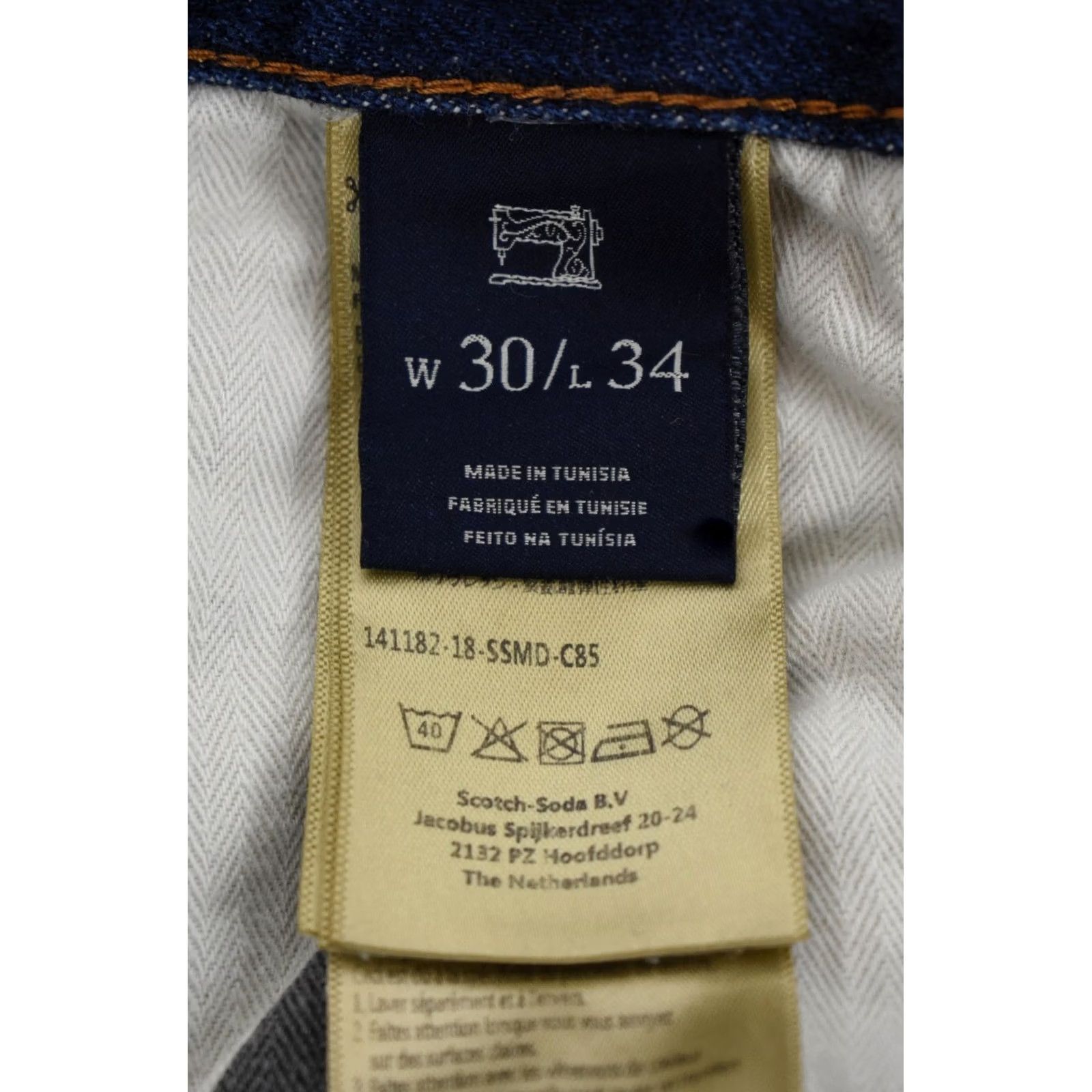 Scotch & Soda SCOTCH & SODA Slim Fit Jeans Men W30/L34 Denim Jeans Reg Slim Blue Whiskers Pockets 90s? Size US 30 / EU 46 - 6 Thumbnail
