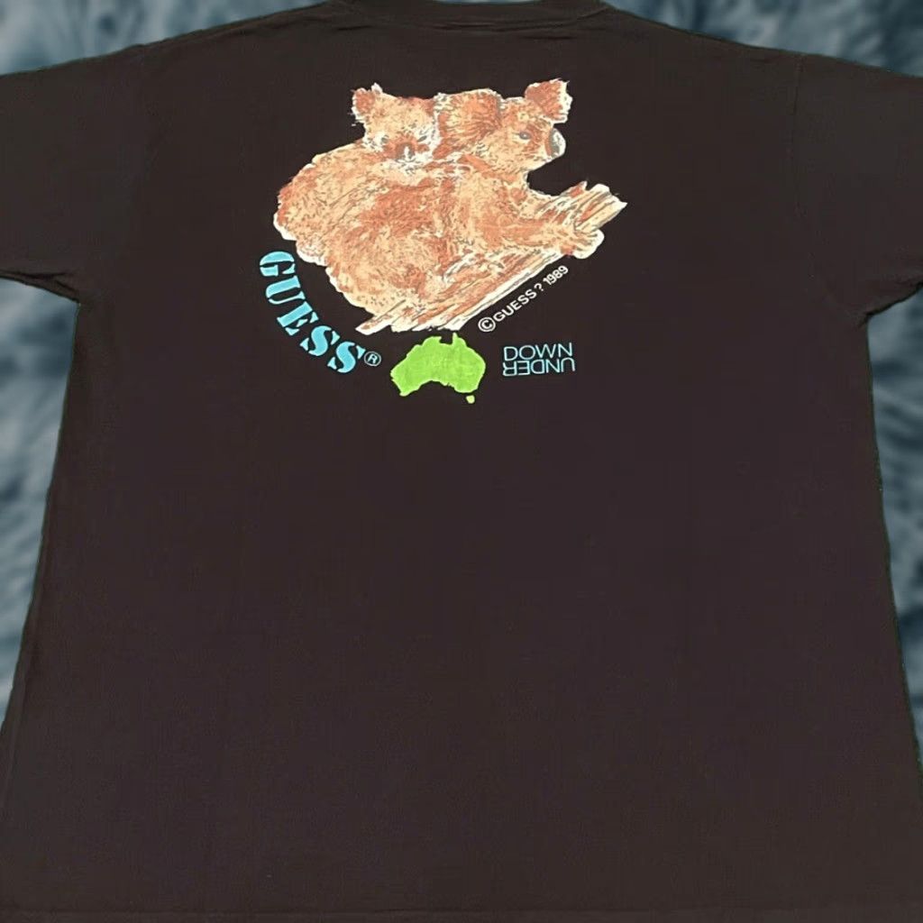 Guess VINTAGE Guess Down Under Koala Bear Nature VTG 1989 Shirt Mens XL Black 90s Animals Hip Hop Nature Mens Size US XL / EU 56 / 4 - 1 Thumbnail