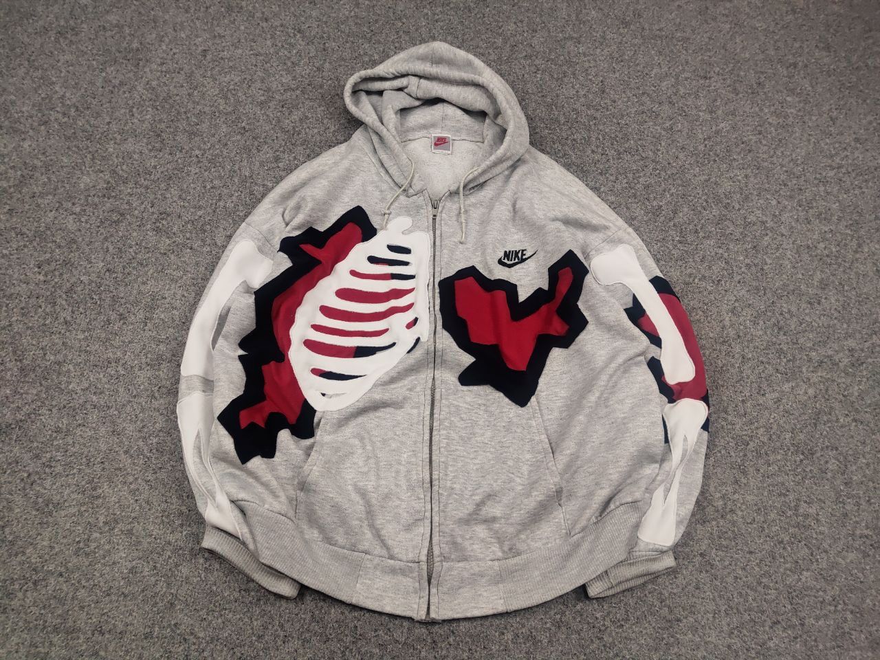 Nike Vintage Nike USA Custom Skeleton Overiszed Zip Hoodie Y2K Size US XL / EU 56 / 4 - 2 Thumbnail