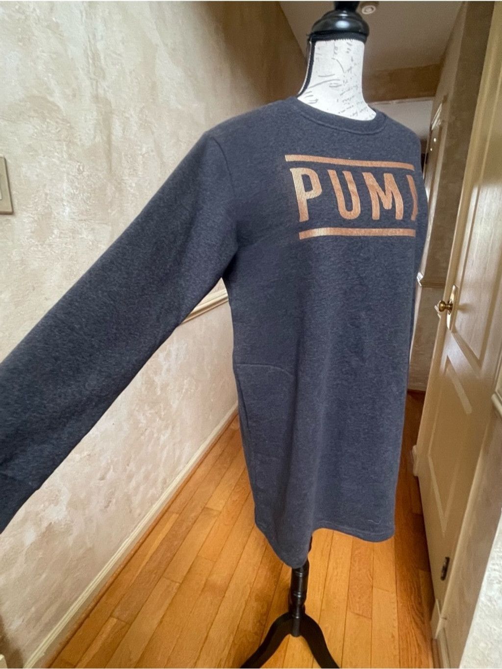 Puma Puma Athletic Fleece Sweatshirt Dress Dark L NWT Athleisure Size L / US 10 / IT 46 - 3 Thumbnail