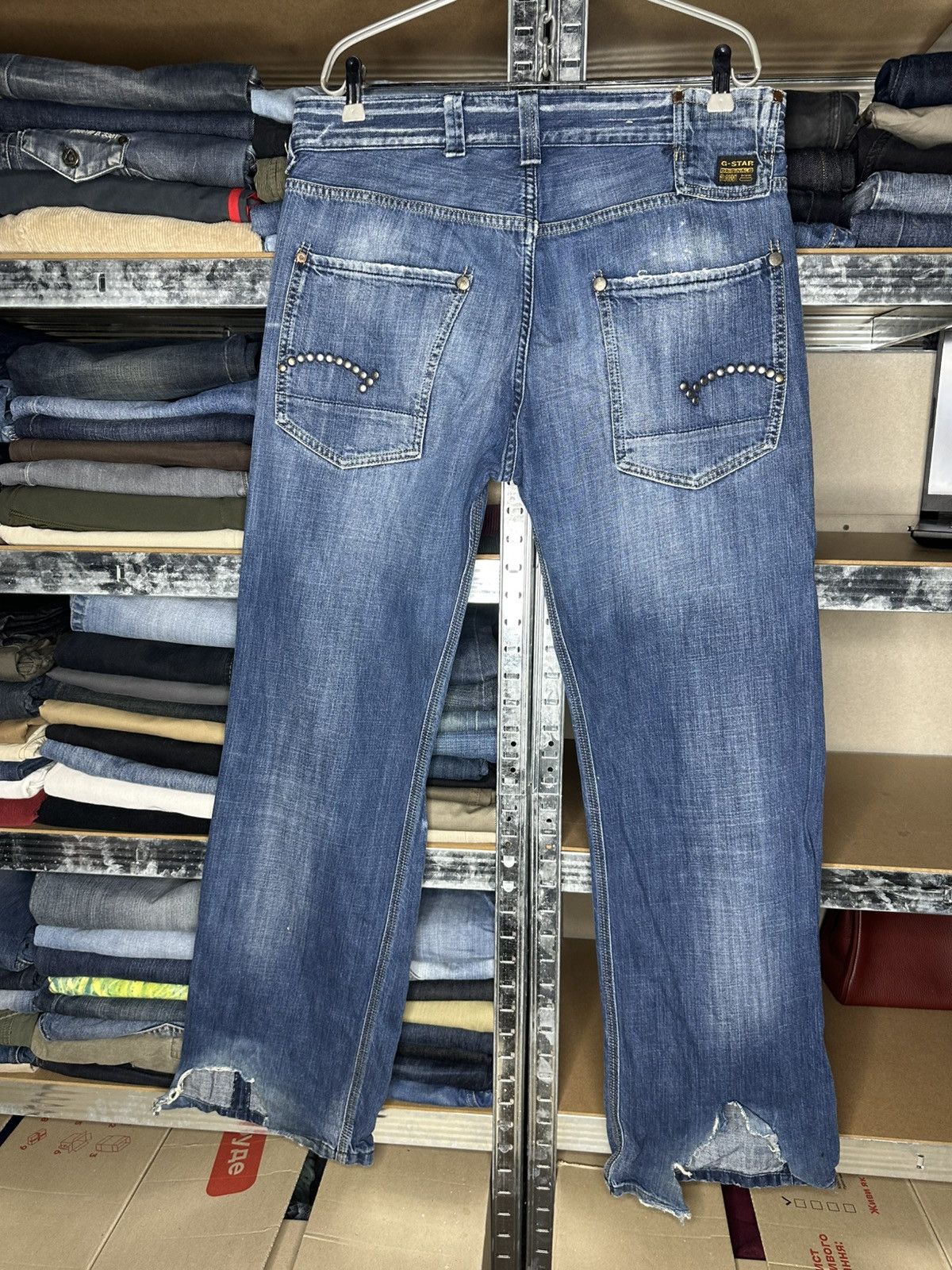 G-Star G-Star Raw 33-01 S/E 11 01 Studded Denim Jeans Size W34 L34 Size US 34 / EU 50 - 2 Thumbnail