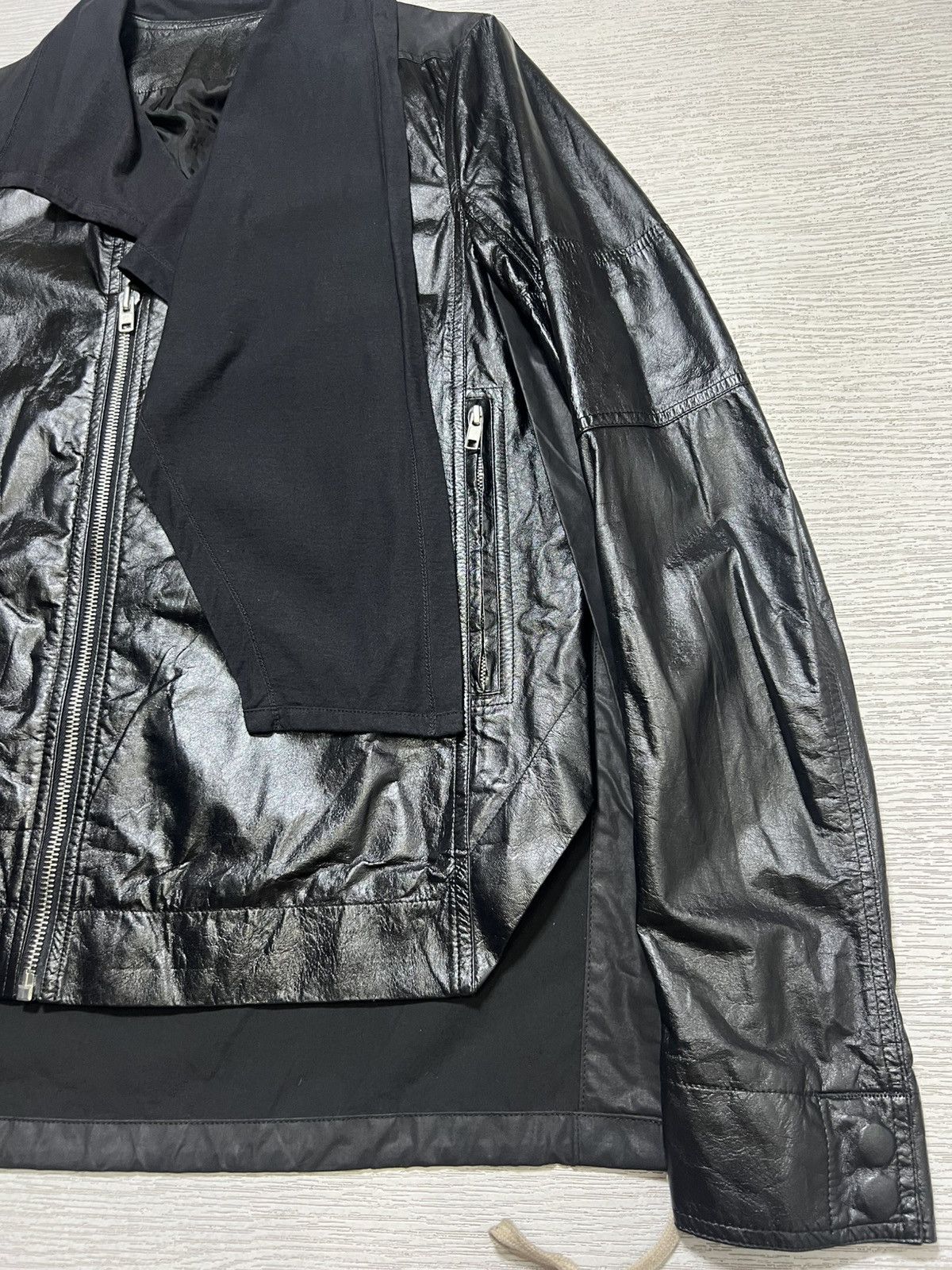 Rick Owens Rick Owens - S/S 15’ - Sliced Leather Biker Jacket Size US M / EU 48-50 / 2 - 11 Thumbnail