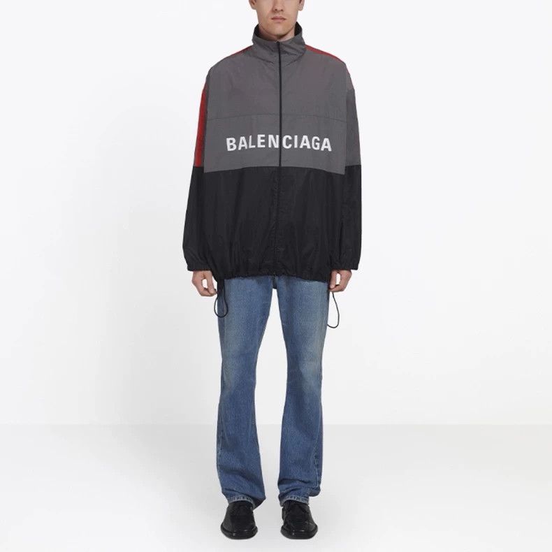 Balenciaga Logo printed zip-up high collar long sleeves