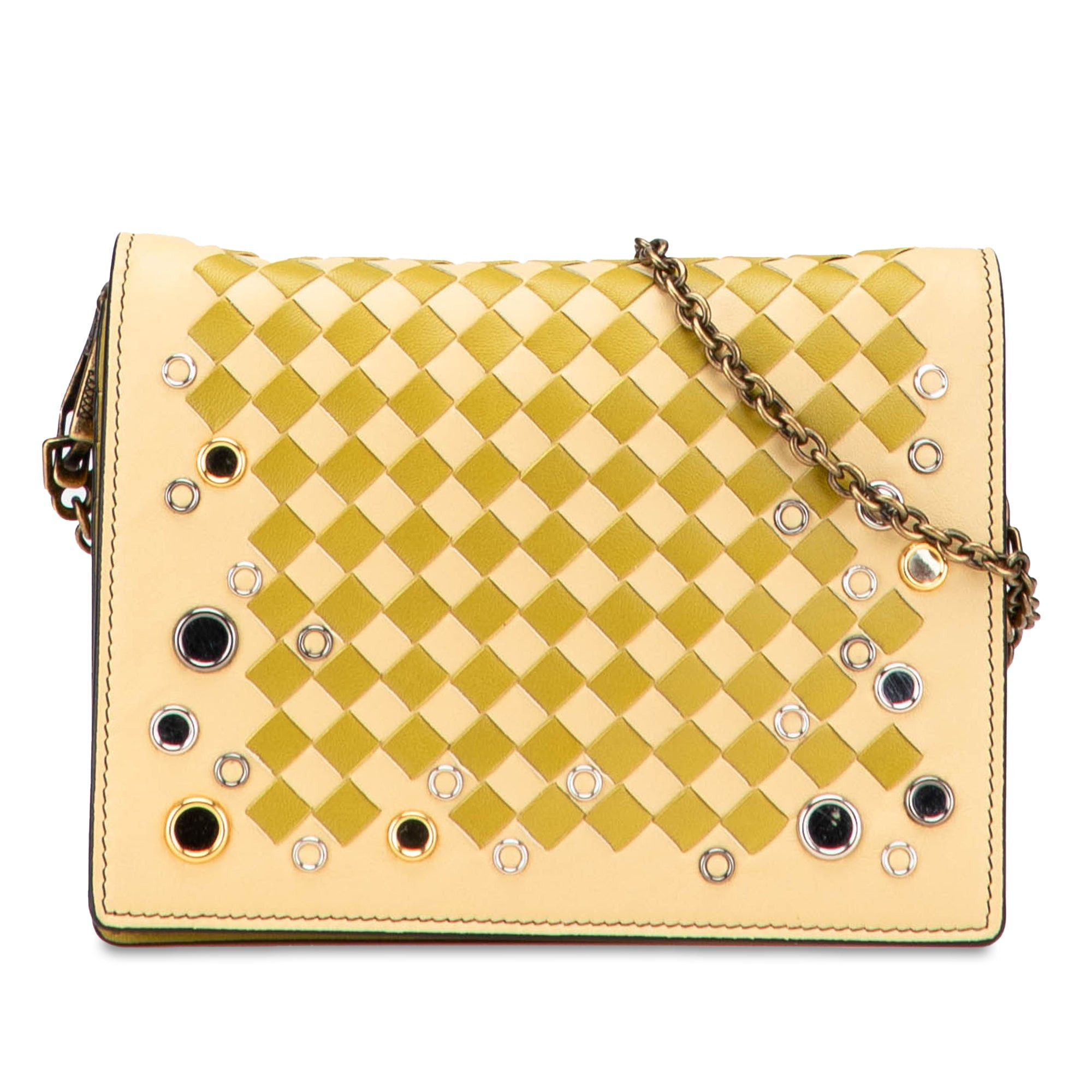 Bottega Veneta Nappa Intrecciato Studded Wallet on Chain Size ONE SIZE - 1 Thumbnail