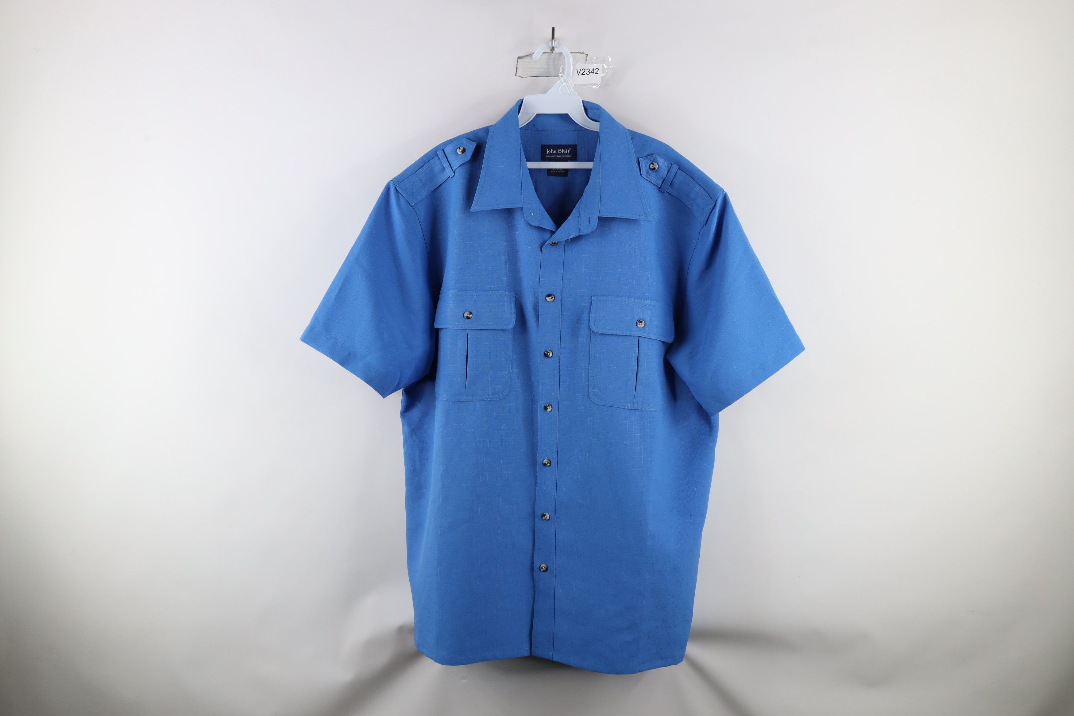 Vintage Vintage 90s Streetwear Bush Short Sleeve Button Shirt Blue Size US XL / EU 56 / 4 - 1 Thumbnail