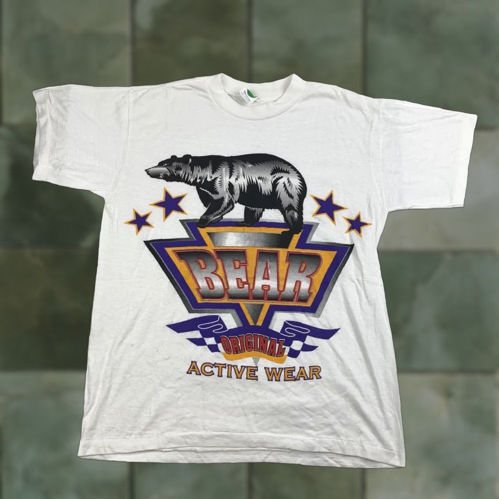 Vintage Vintage American 90s Bear Active Wear Shirt Men's T-Shirt Size M Crew Neck Short Sleeve White Size US M / EU 48-50 / 2 - 1 Thumbnail