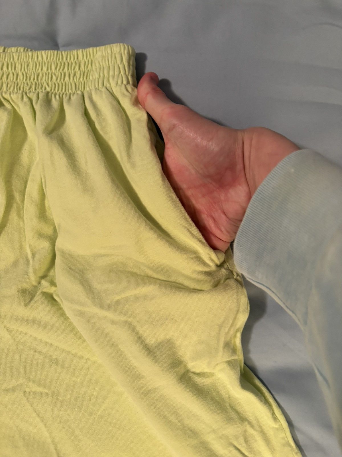 Designer × Vintage Chartreuse Cotton EVR Elastic Waistband Shorts POCKETS! Size 25" / US 0 / IT 36 - 3 Thumbnail
