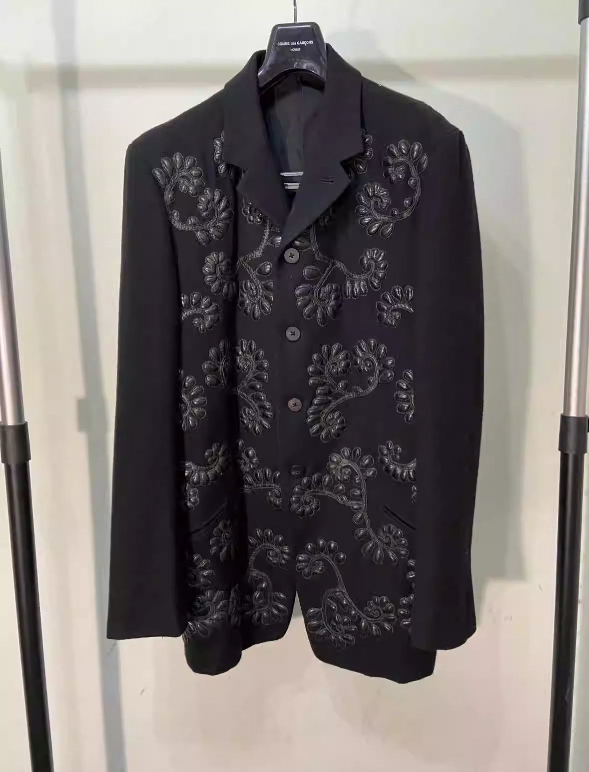 Yohji Yamamoto 2000AW Floral Cowhide Carved Jacket