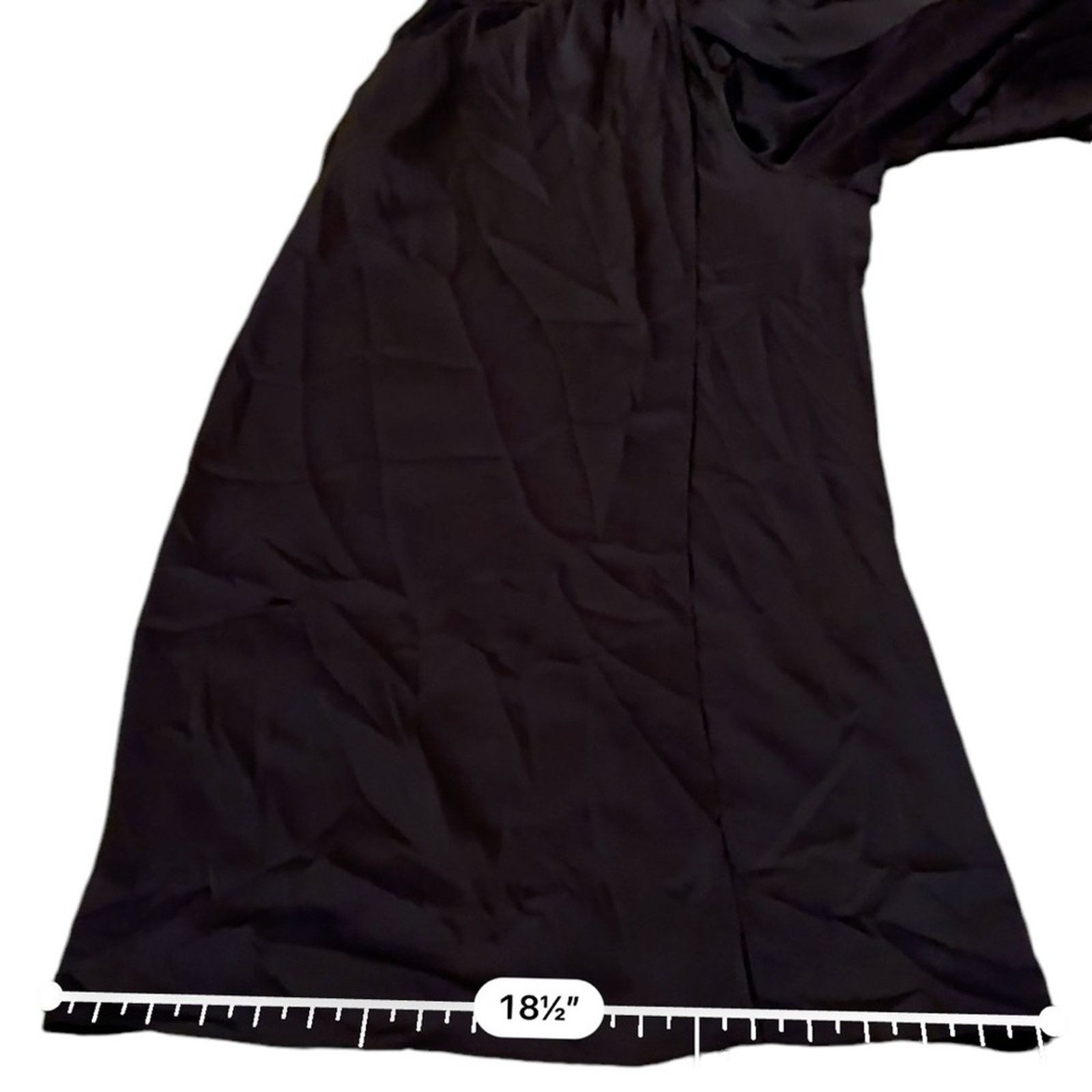 Rosetta Getty RTR Rosetta Getty Black Satin Crossover Wide Leg Pants Sz 16 Size 32" / US 10 / IT 46 - 15 Thumbnail