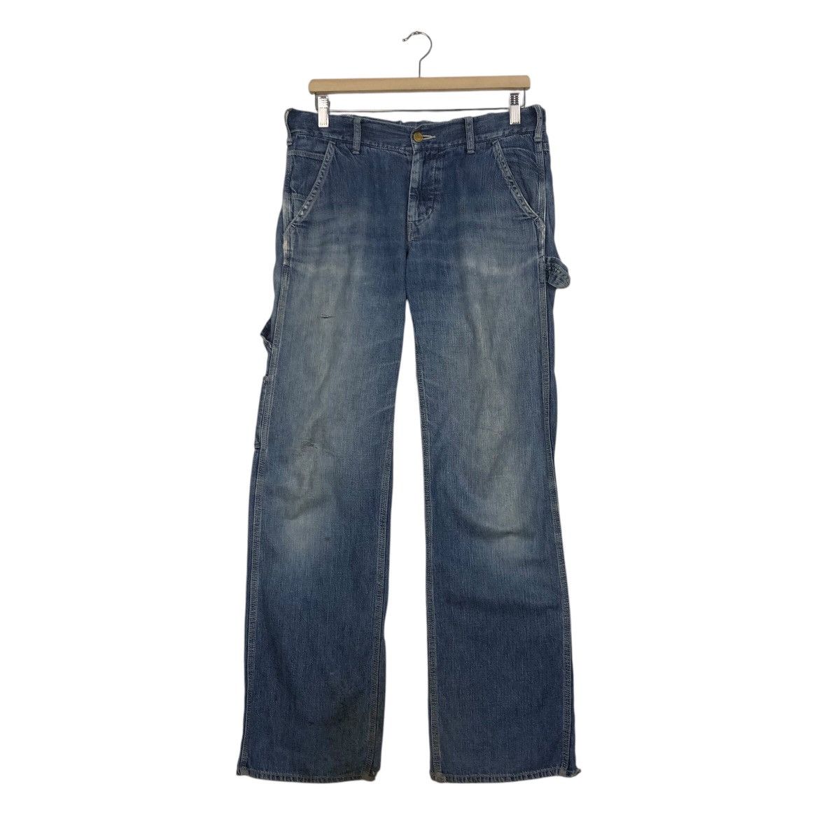 Japanese Brand × Vintage 📌Vintage Carpenter Denim Pants Worker Denim & Dungaree 92's Size US 32 / EU 48 - 2 Thumbnail