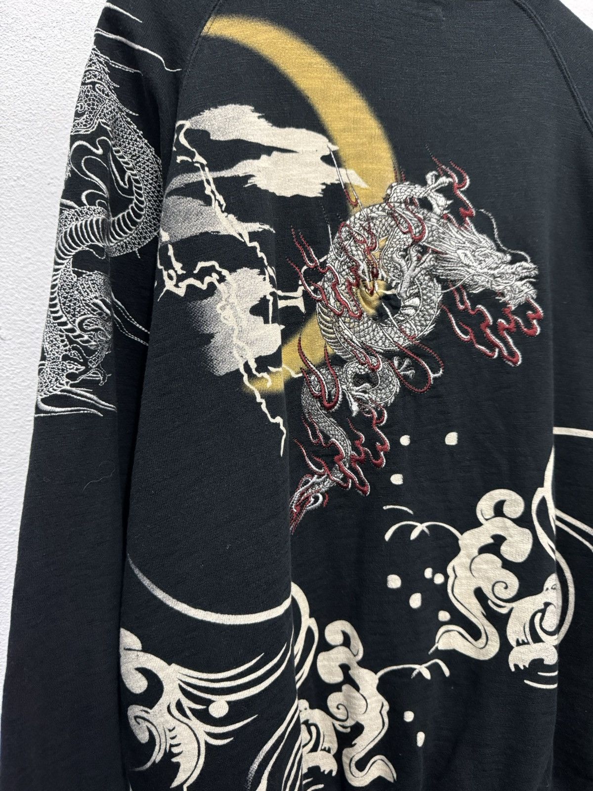 Japanese Brand Karakuri Embroidery Motif Dragon zip up Sweater Size US XL / EU 56 / 4 - 4 Thumbnail