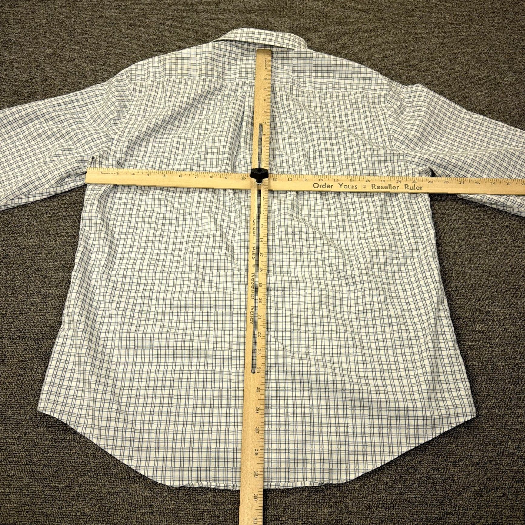 Joseph Joseph & Feiss Shirt Mens 16.5 32/33 Blue Check Non Iron Slim Fit Long Sleeve Dress Shirt Size US XL / EU 56 / 4 - 6 Thumbnail