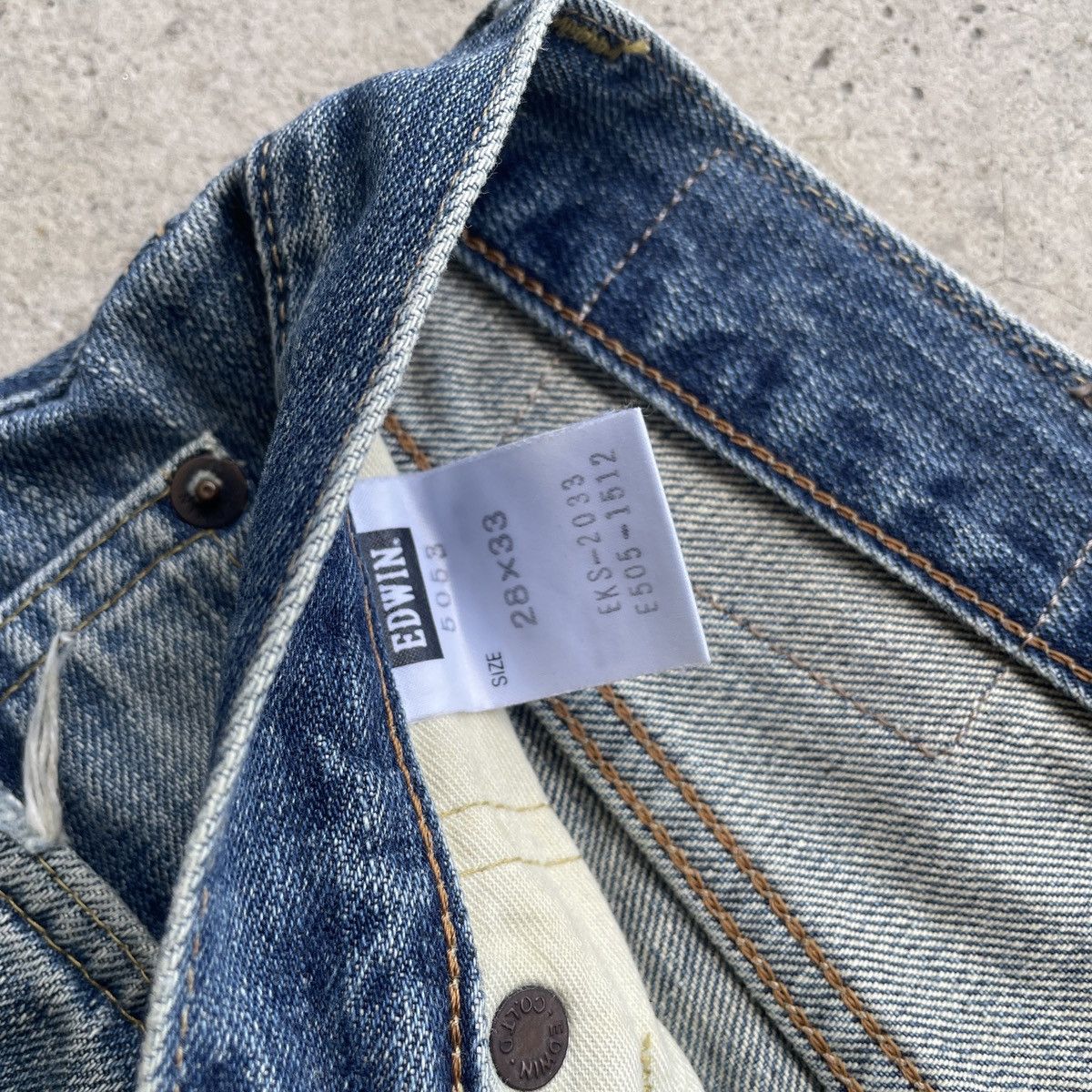 Japanese Brand Vintage Edwin 505xx Distressed Selvedge Jeans Faded Pants Size US 29 - 8 Thumbnail