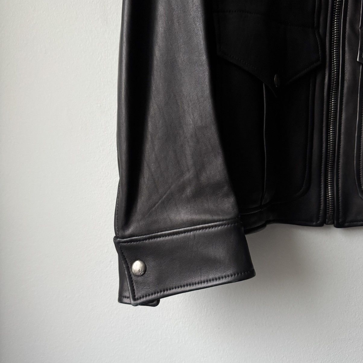 Ralph Lauren Purple Label Ralph Lauren Purple Label Black Lamb Leather Safari Jacket Size US L / EU 52-54 / 3 - 5 Thumbnail