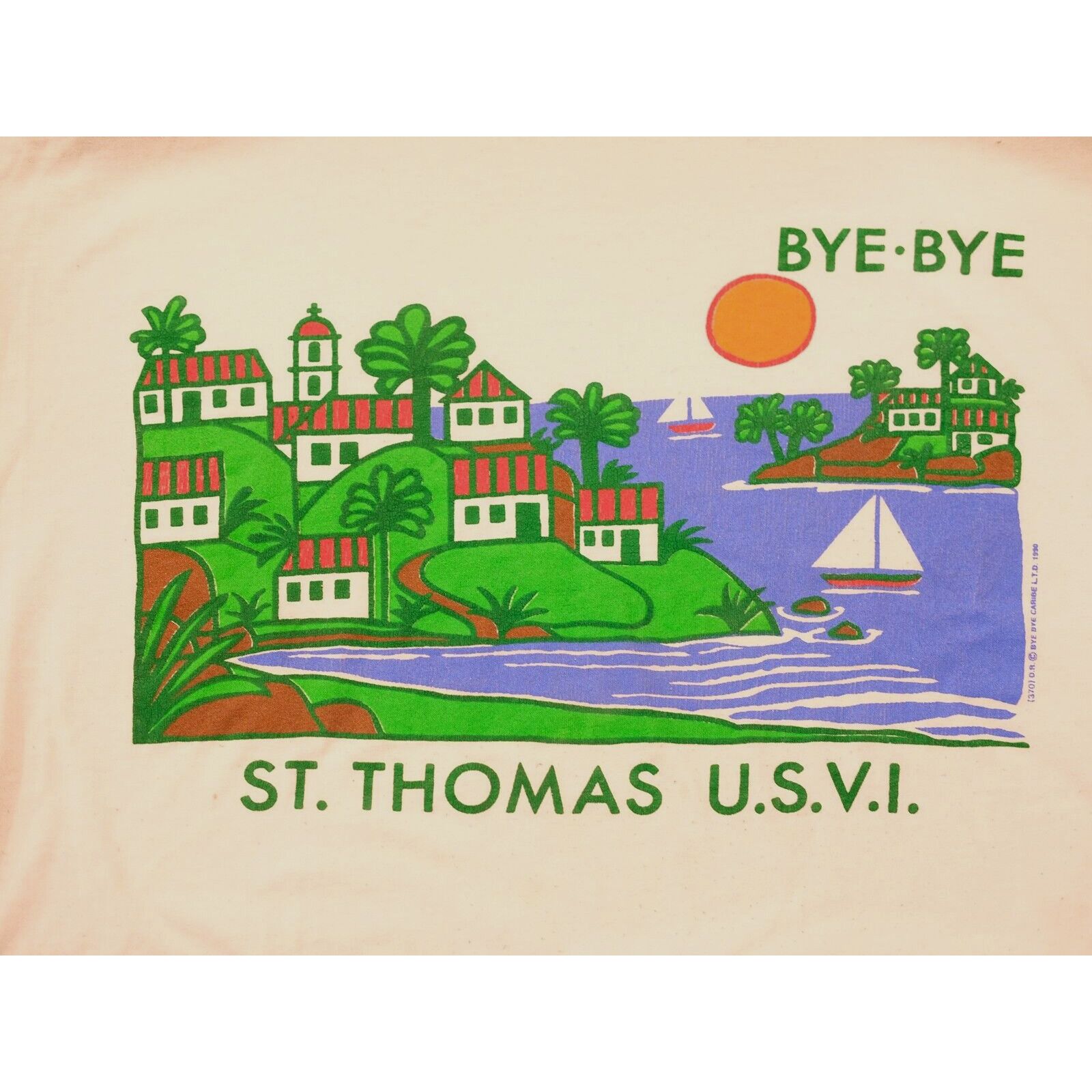 Other Vintage 90s Bye Bye Beach Graphic T-Shirt L Unisex Beige Size US L / EU 52-54 / 3 - 3 Thumbnail