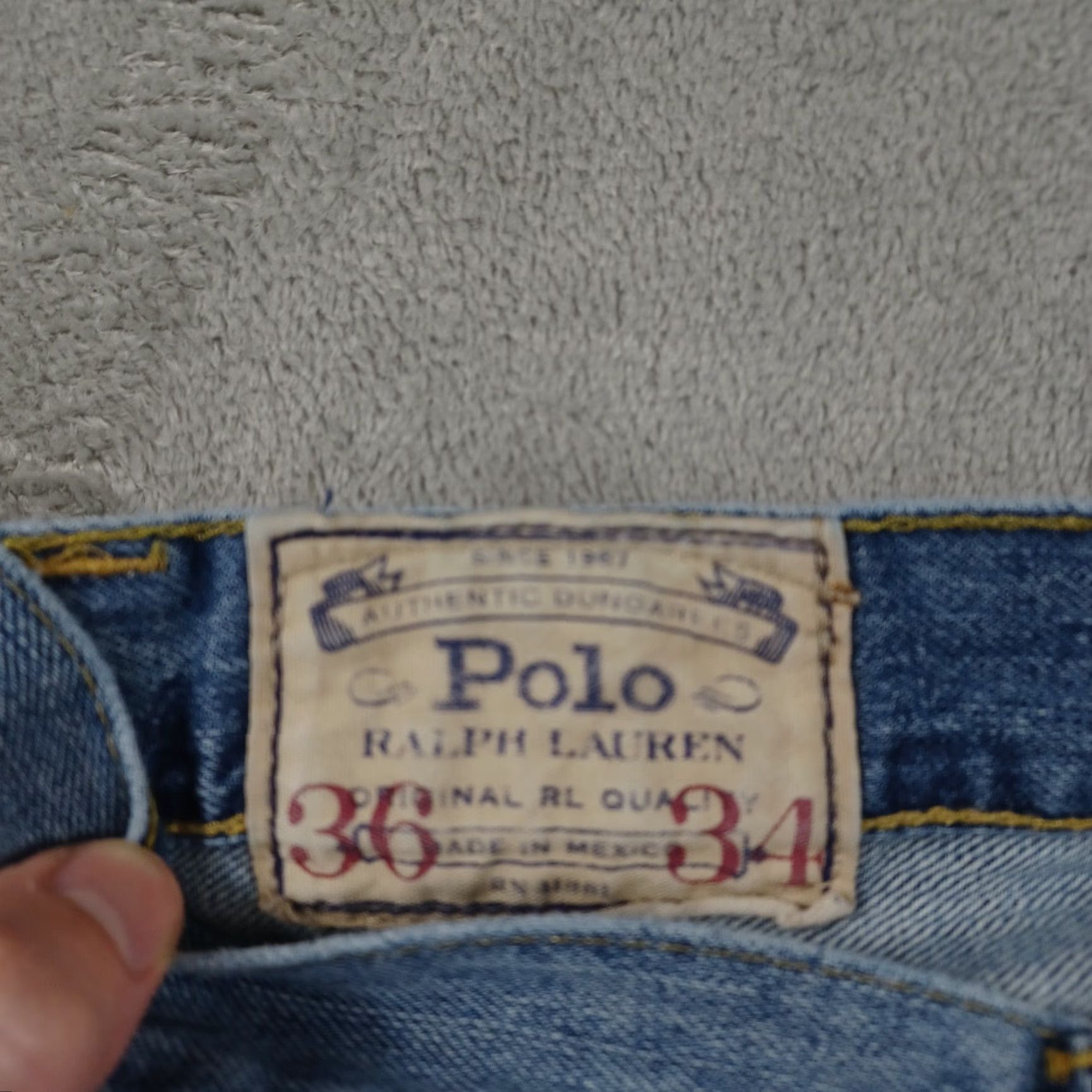 Polo Ralph Lauren Jeans 36x34 Blue Denim Straight Regular Fit