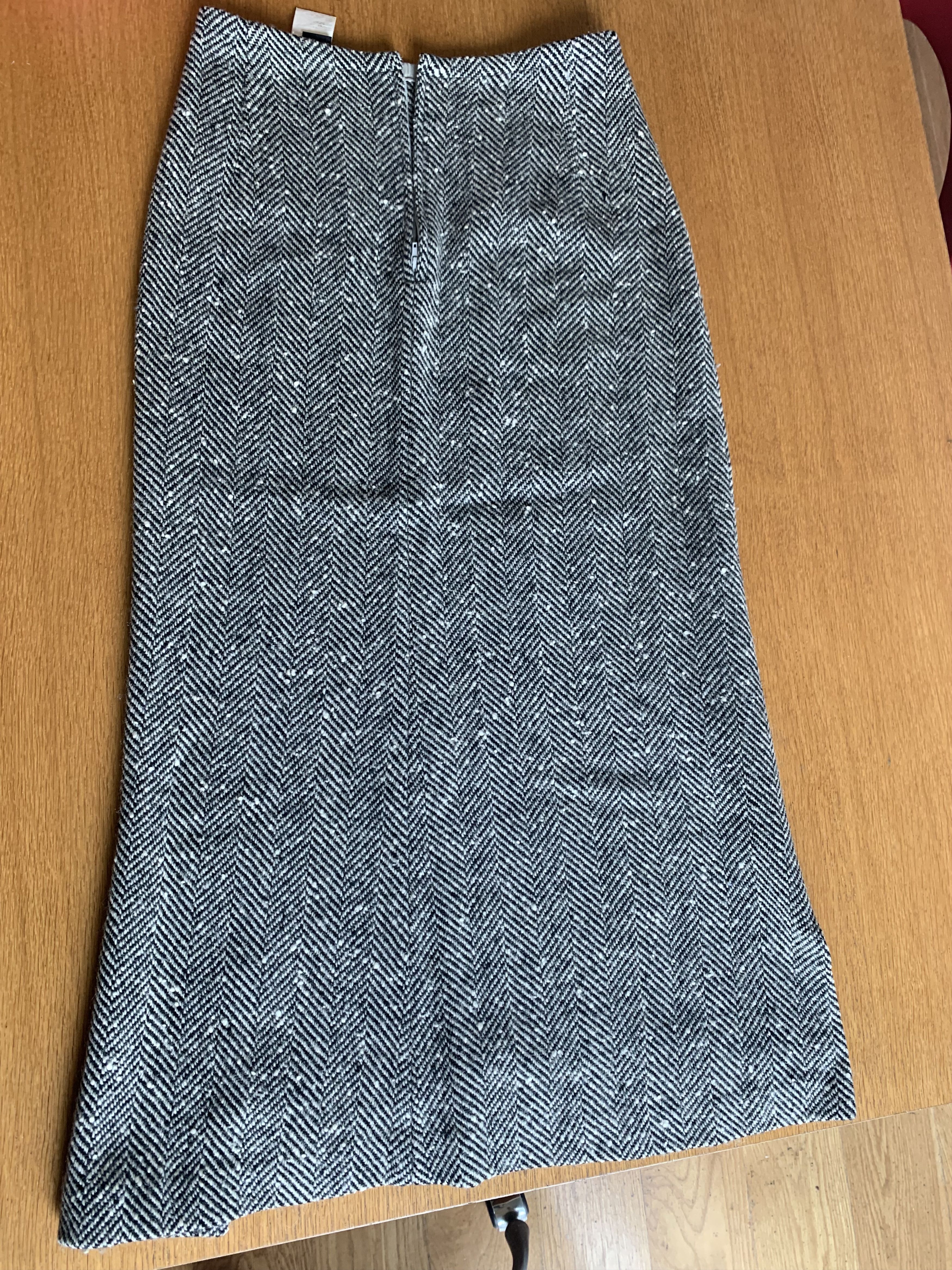 image of YS Yamamoto Y's For Women Slubby Tweed Skirt in Black/Cream Tweed (Size 26)